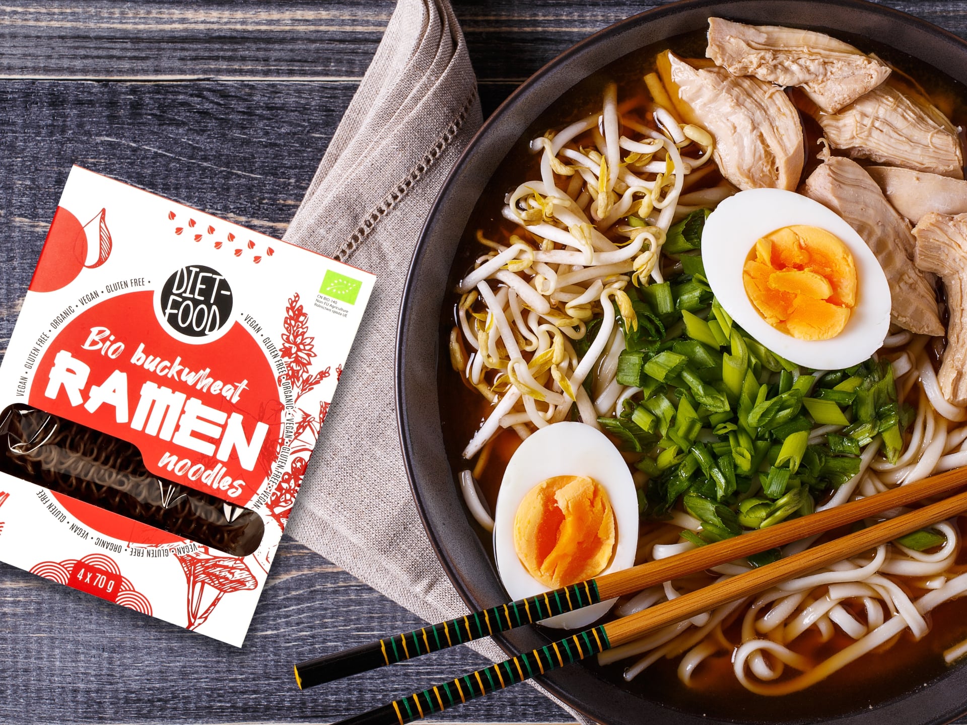 diet food bio buckwheat ramen noodles 4x70g