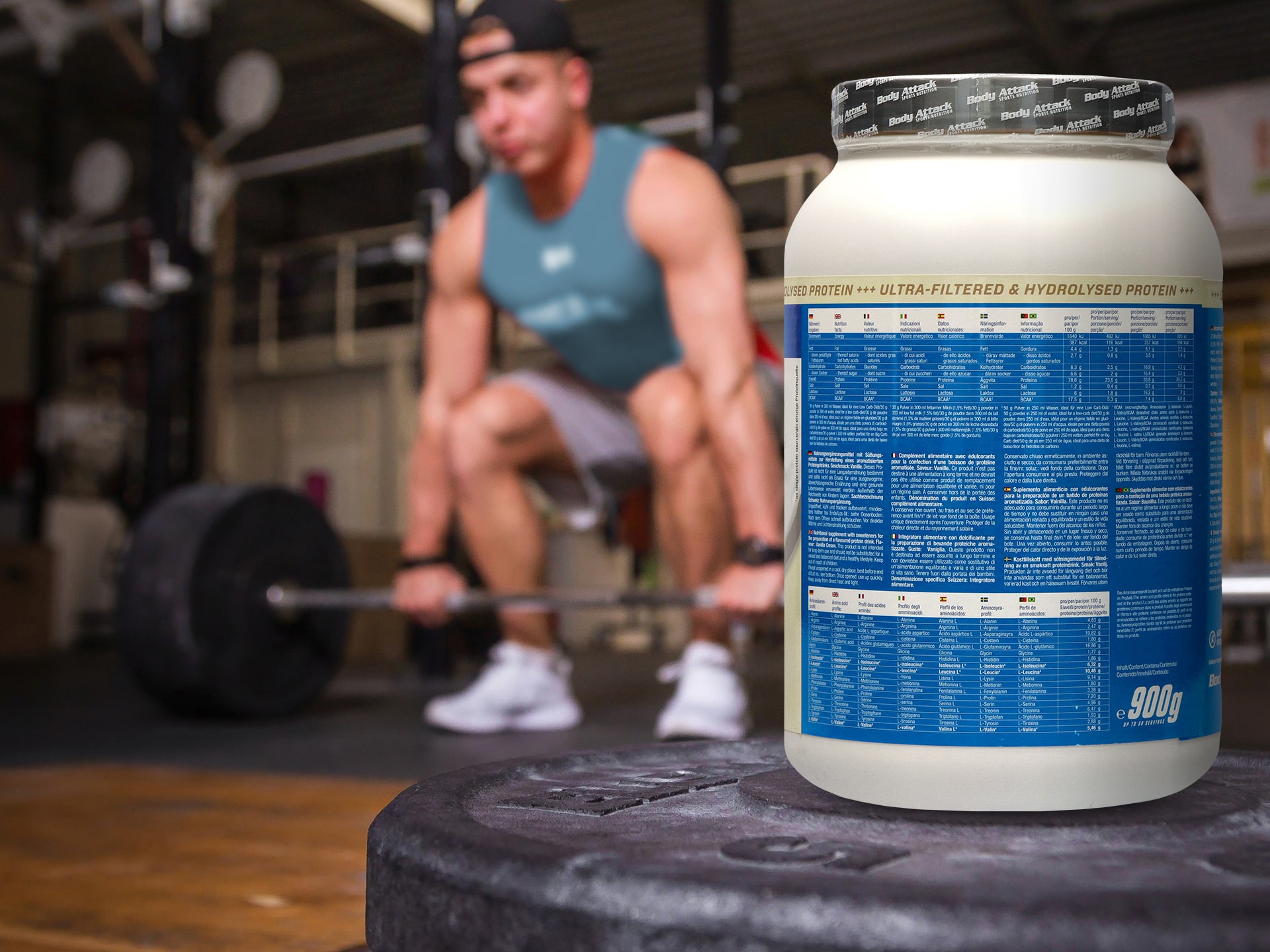 BODY ATTACK 100% Whey Protein - 900g - Vanilla WPC Eiweiß