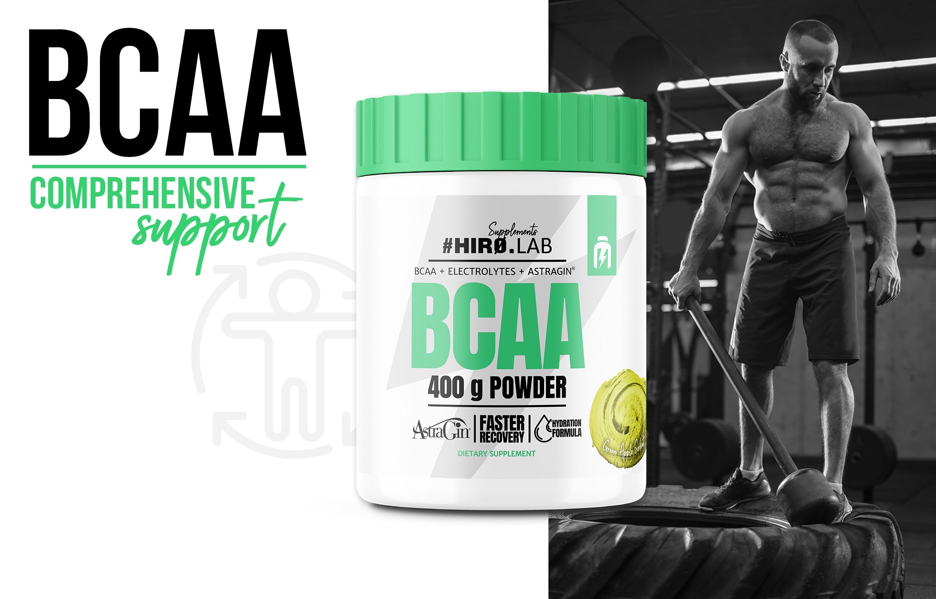hiro.lab bcaa pulver 400g apfel astragin