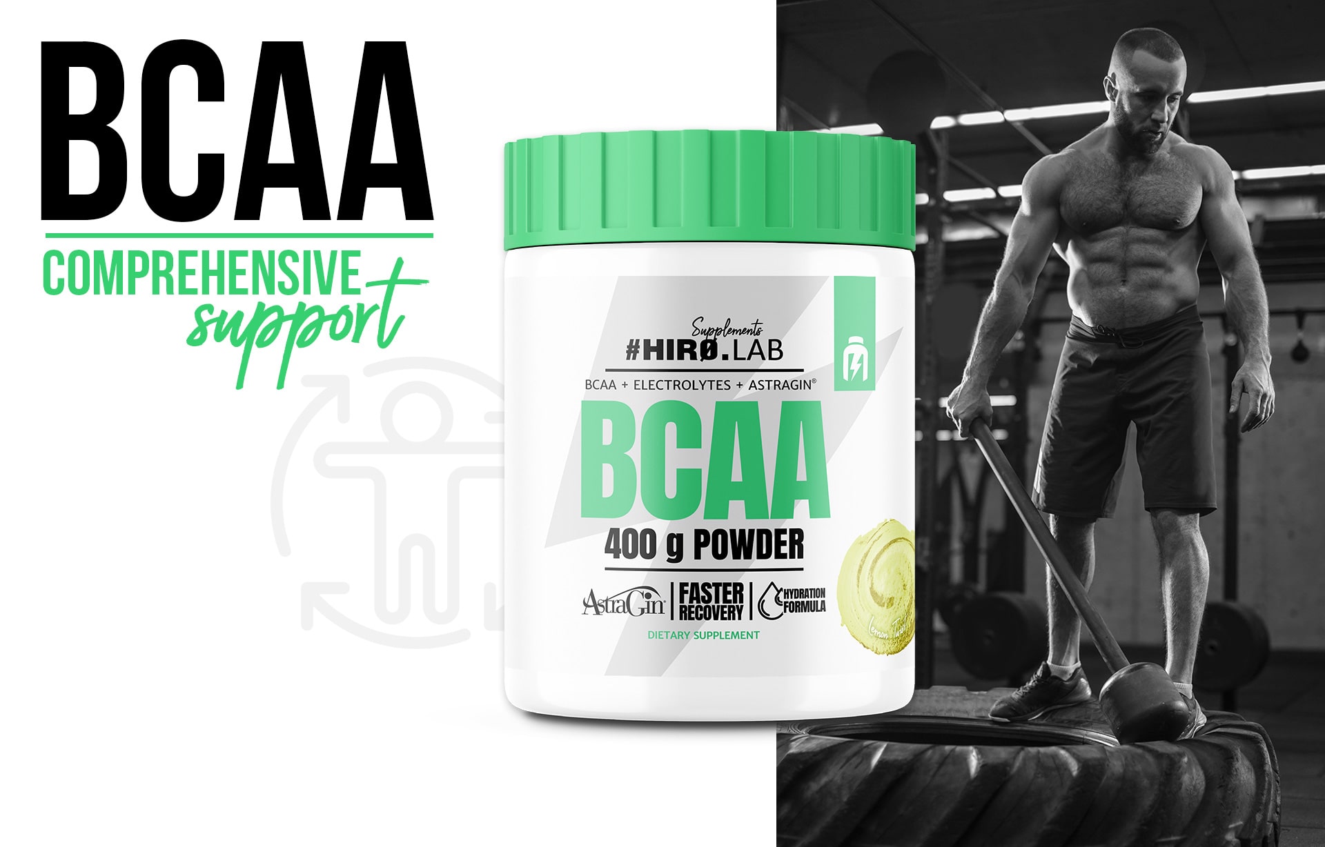 hiro.lab bcaa powder 400g lemon astragin