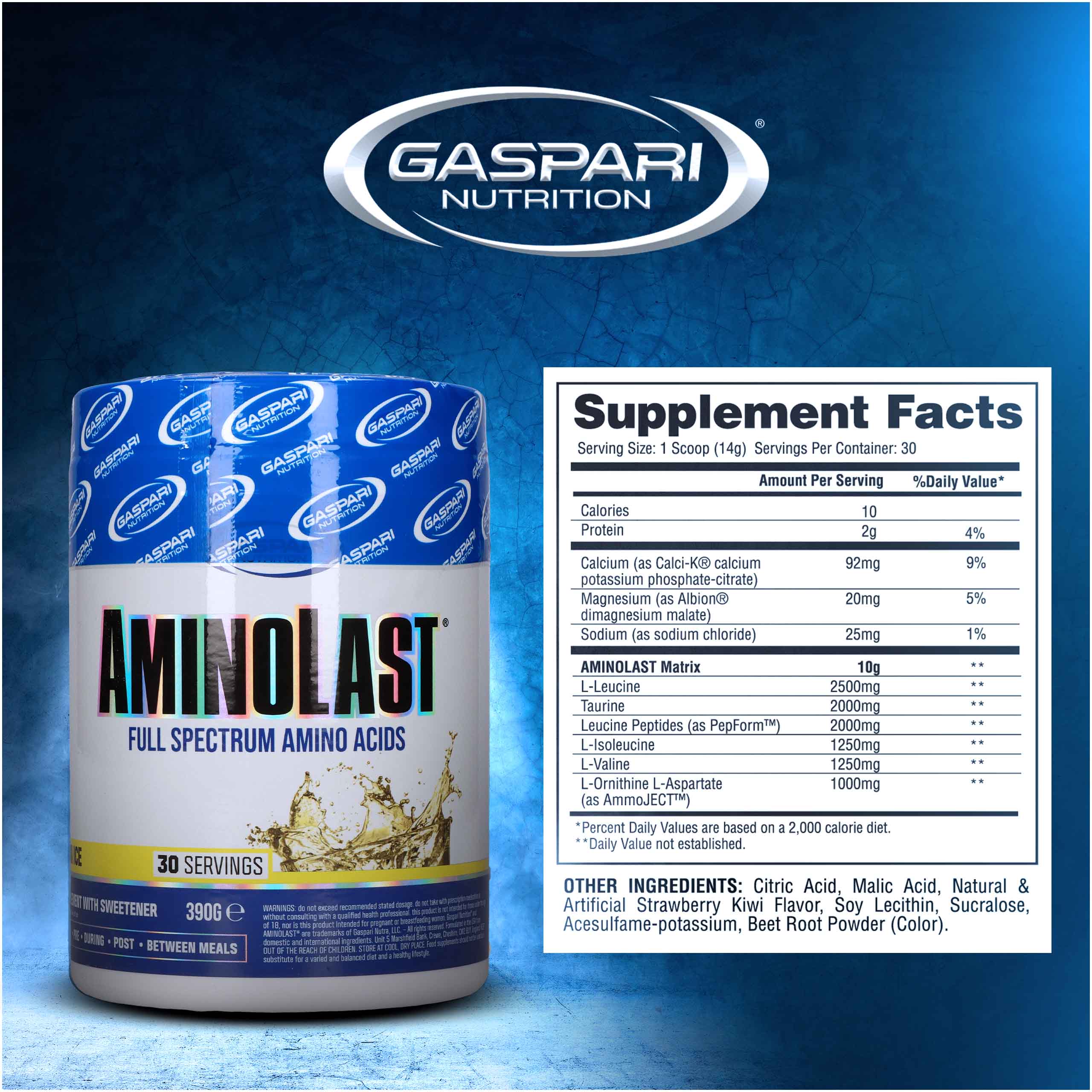 gaspari nutrition aminolast lemon 420g