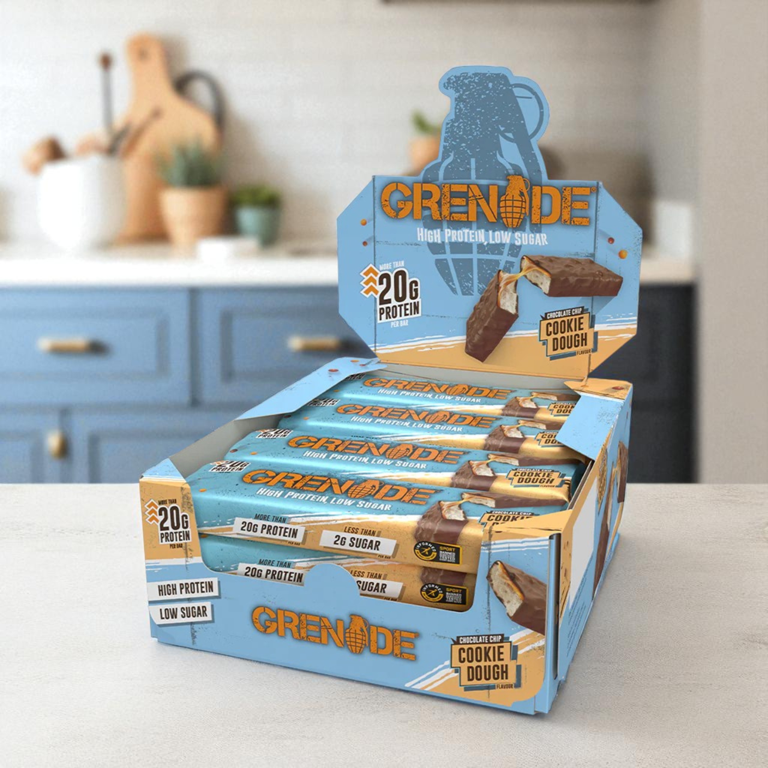GRENADE - Proteinriegel - 60g x12 - ChocoChipCookieDou grenade_chocolate_chip_1_2560_x_2560