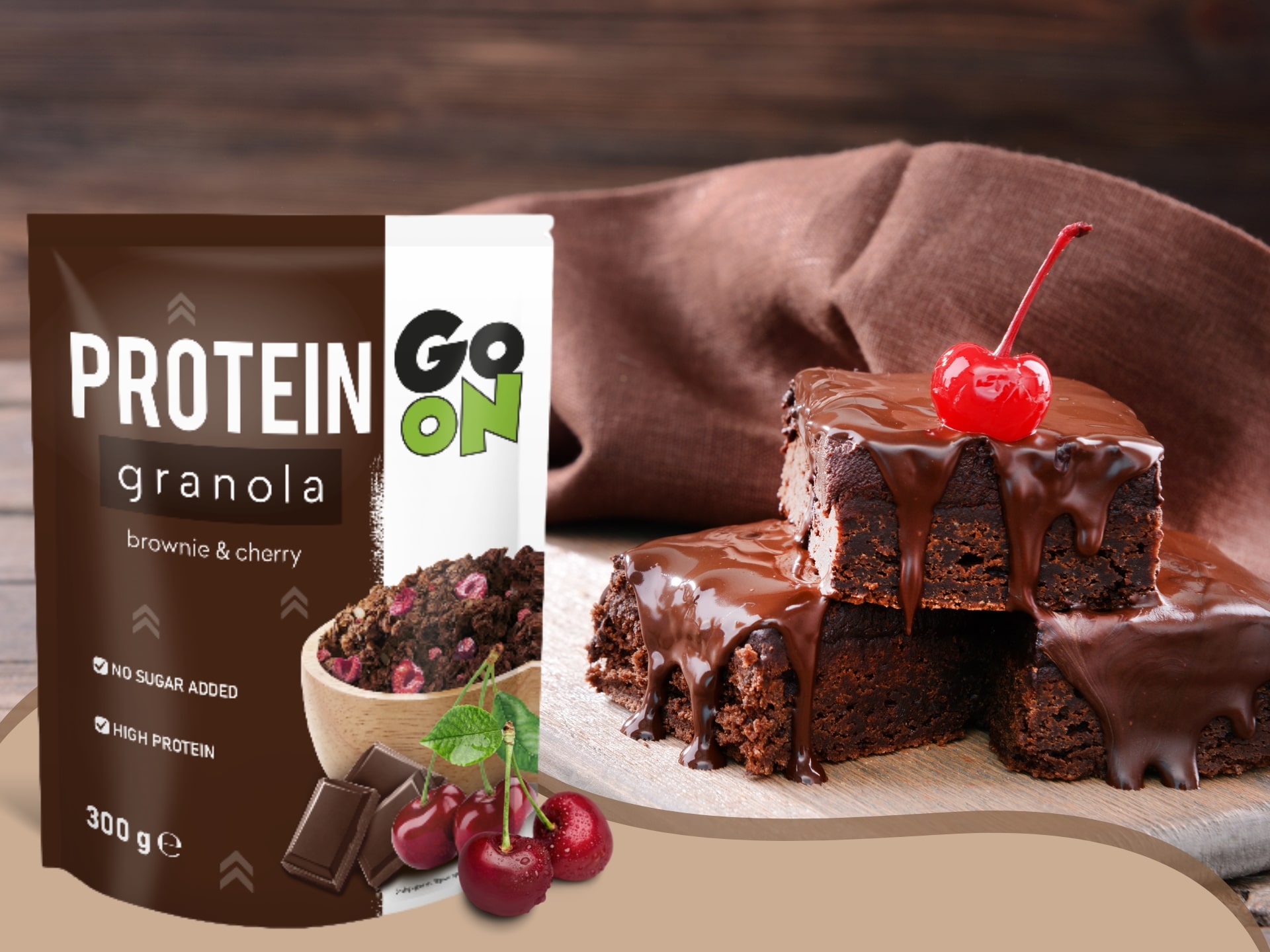 SANTE Granola Proteinowa Brownie & Wiśnia - 300g