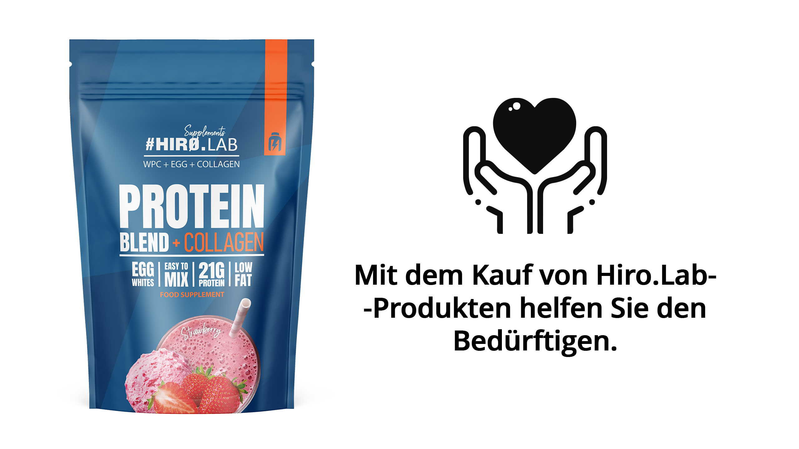 hiro.lab protein blend collagen strawberry 750g