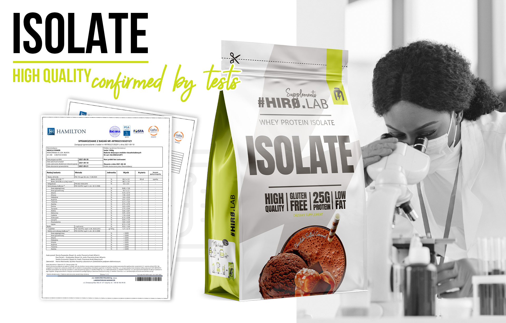 HIRO.LAB Whey Protein Isolate - 700g sklep_hirolab_ISOLATE_700g_badania_salted