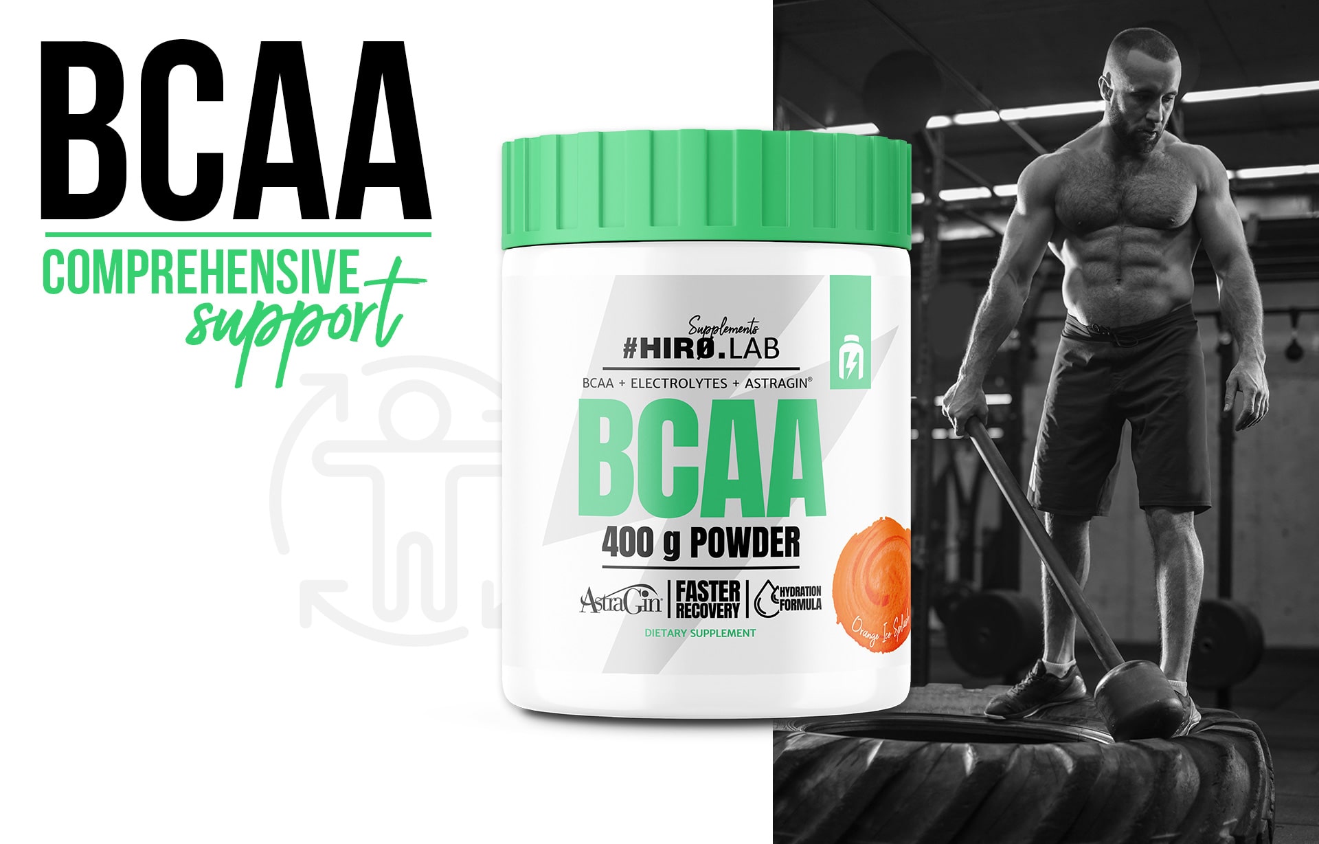 hiro.lab bcaa powder 400g orange astragin