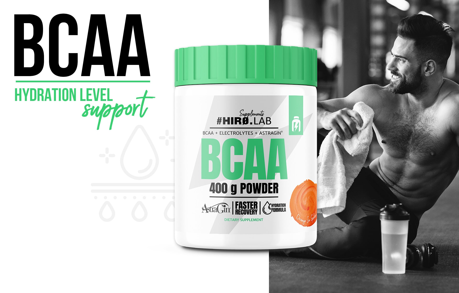 hiro.lab bcaa 400g orange elektrolity nawodnienie