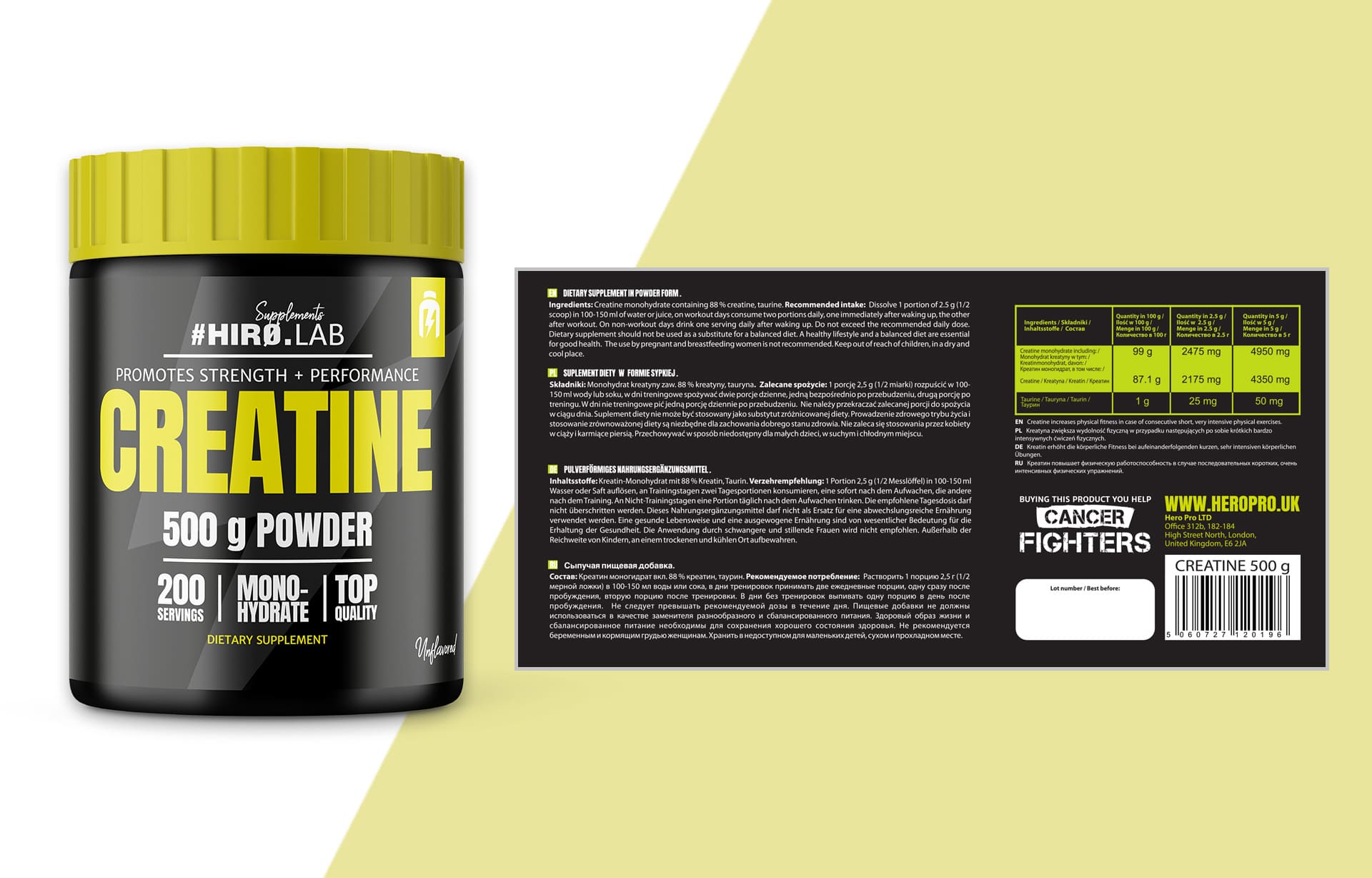 creatine kreatyna proszek masa 500g