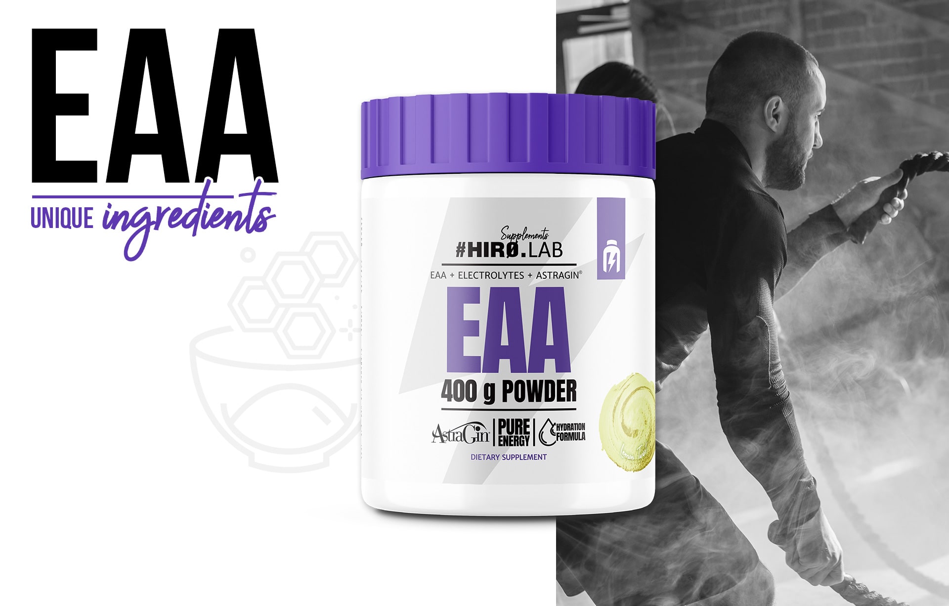 HIRO.LAB EAA 400g anabolizm mięśni lemon