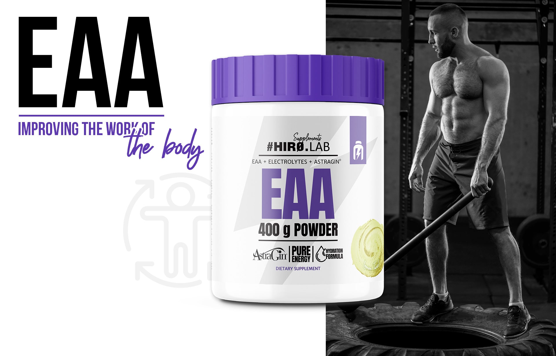HIRO.LAB EAA 400g regeneracja mięśni astragin lemon