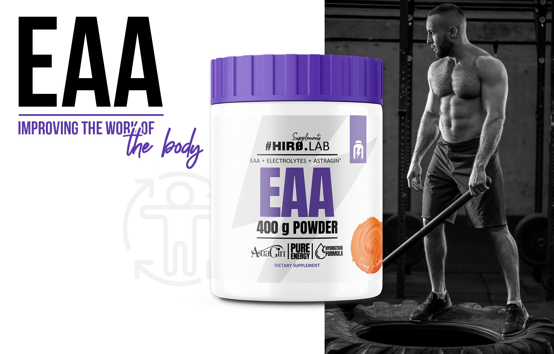 HIRO.LAB EAA 400g Muskelregeneration Astragin orange