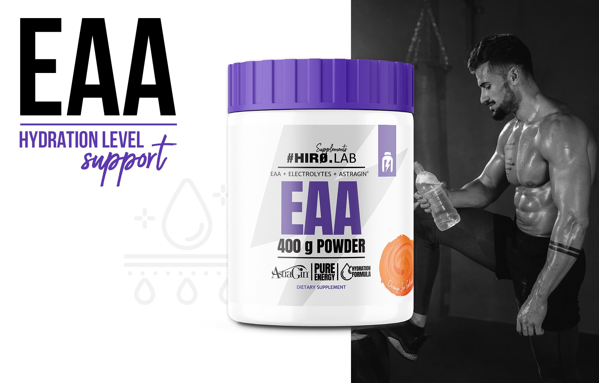 HIRO.LAB EAA 400g Muskelfaserprotein-Stimulation Hydratation orange