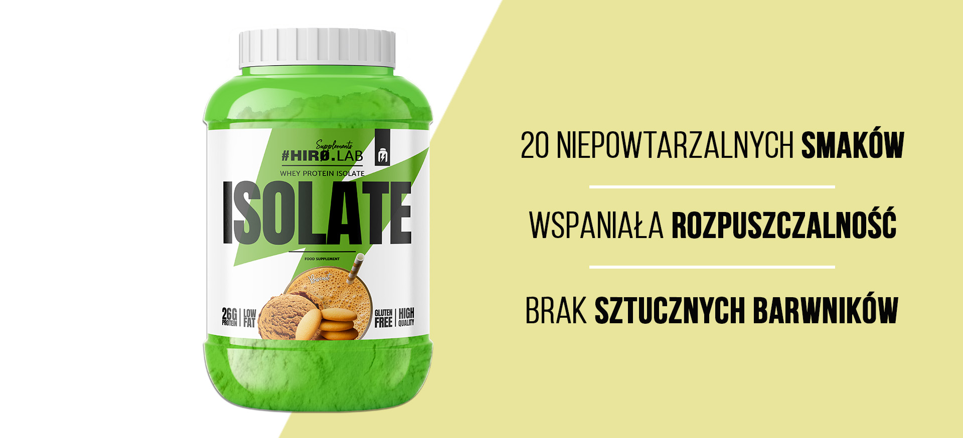 HIRO.LAB Whey Protein Isolate - 1800g biscuit