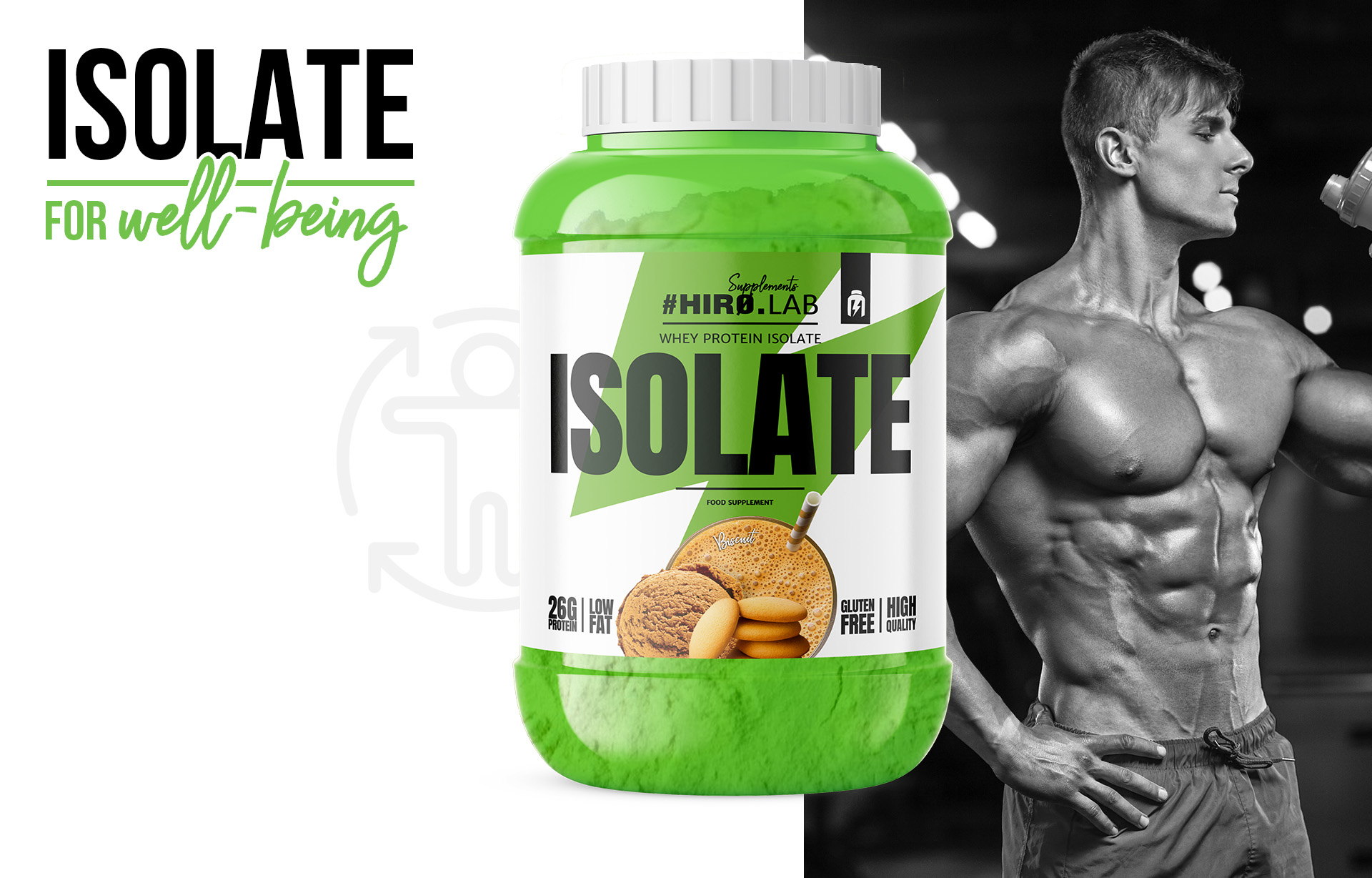 HIRO.LAB Whey Protein Isolate - 1800g biscuit
