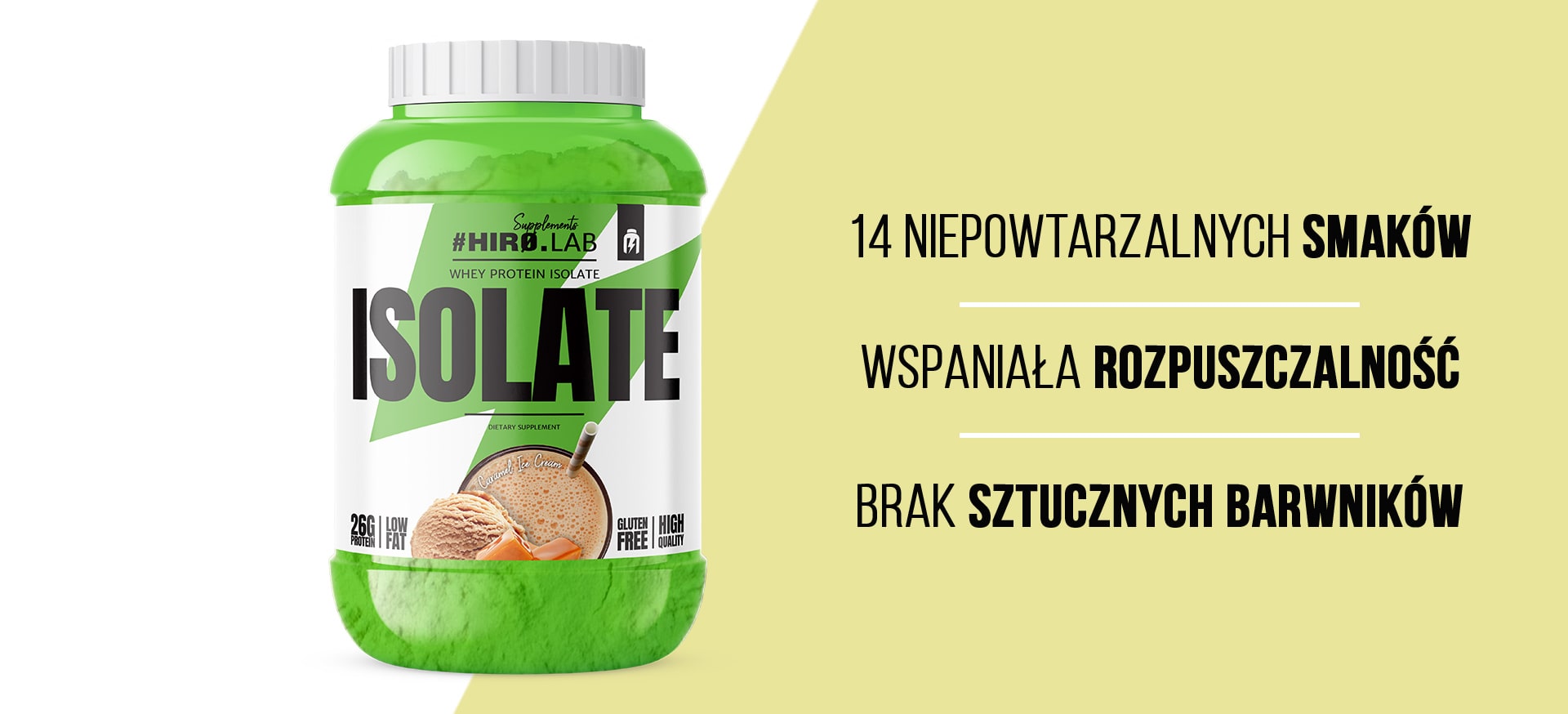 HIRO.LAB Whey Protein Isolate - 1800g caramel ice cream