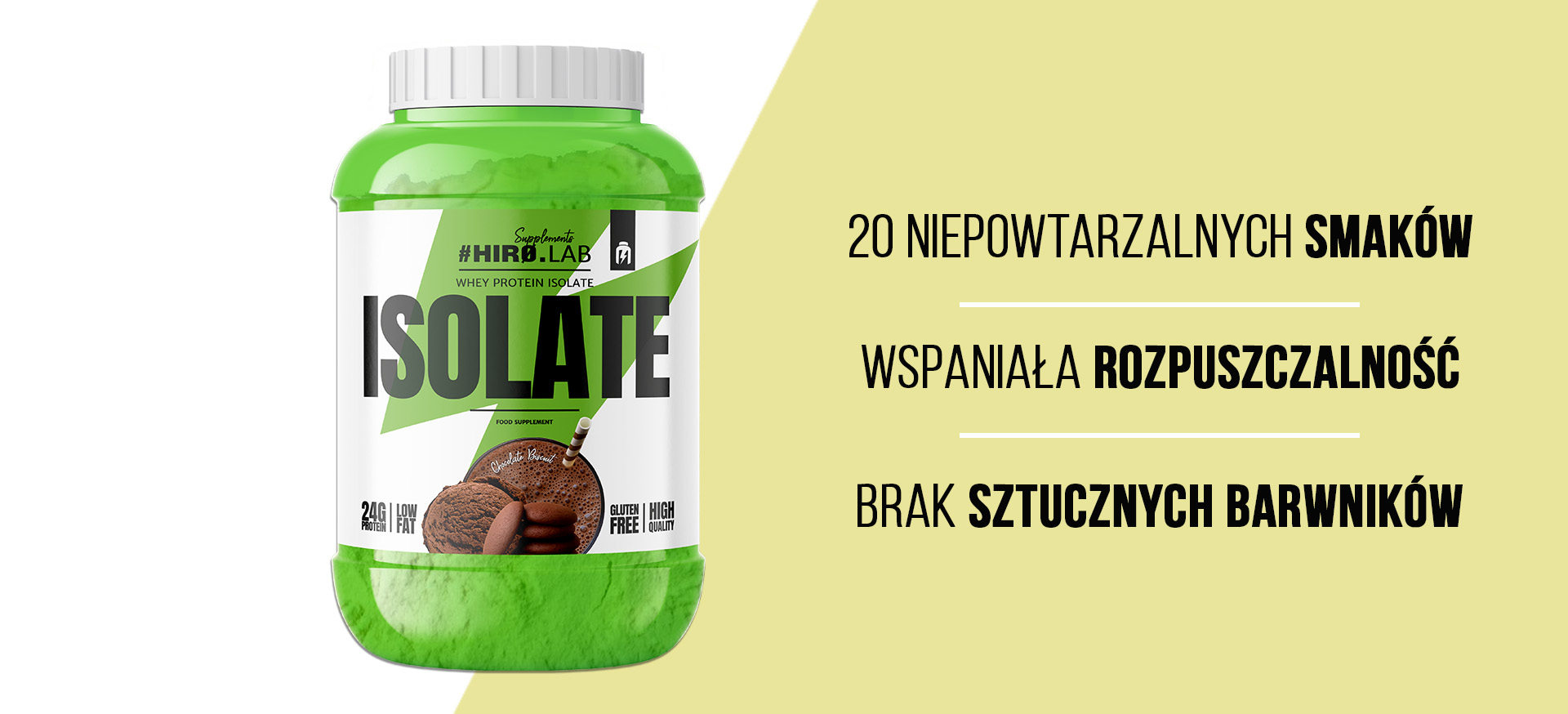 HIRO.LAB Whey Protein Isolate - 1800g sklep_hirolab_isolate_1800g_chocolate_biscuit_1