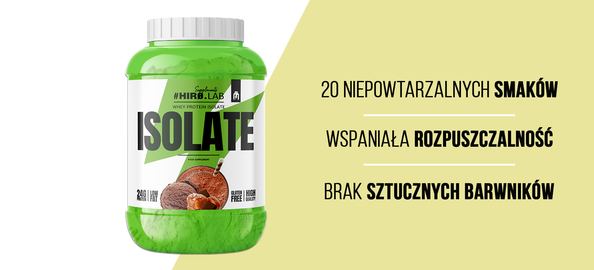 HIRO.LAB Whey Protein Isolate - 1800g sklep_hirolab_isolate_1800g_chocolate_salted_caramel_1