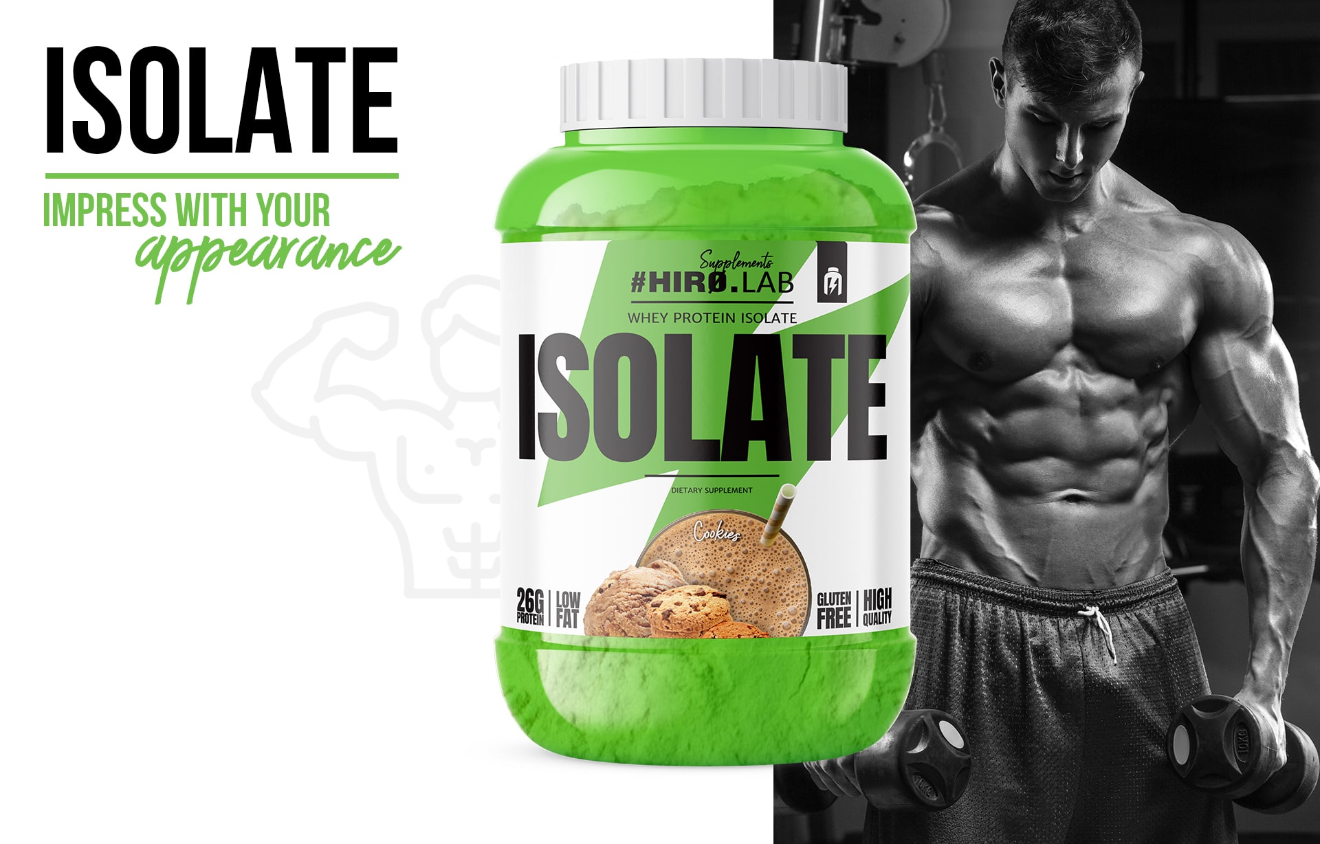 HIRO.LAB Whey Protein Isolate 1800g siła