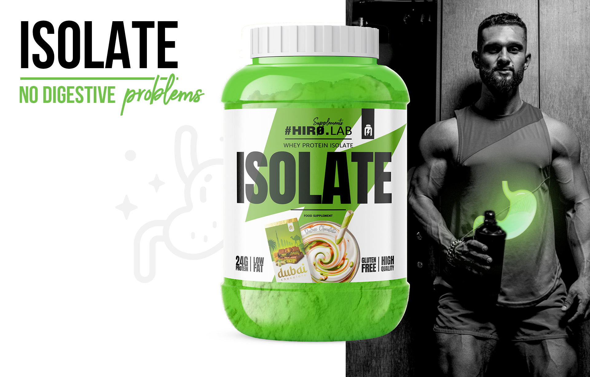 HIRO.LAB Whey Protein Isolate - 1800g sklep_hirolab_isolate_1800g_dubai_chocolate_3_green