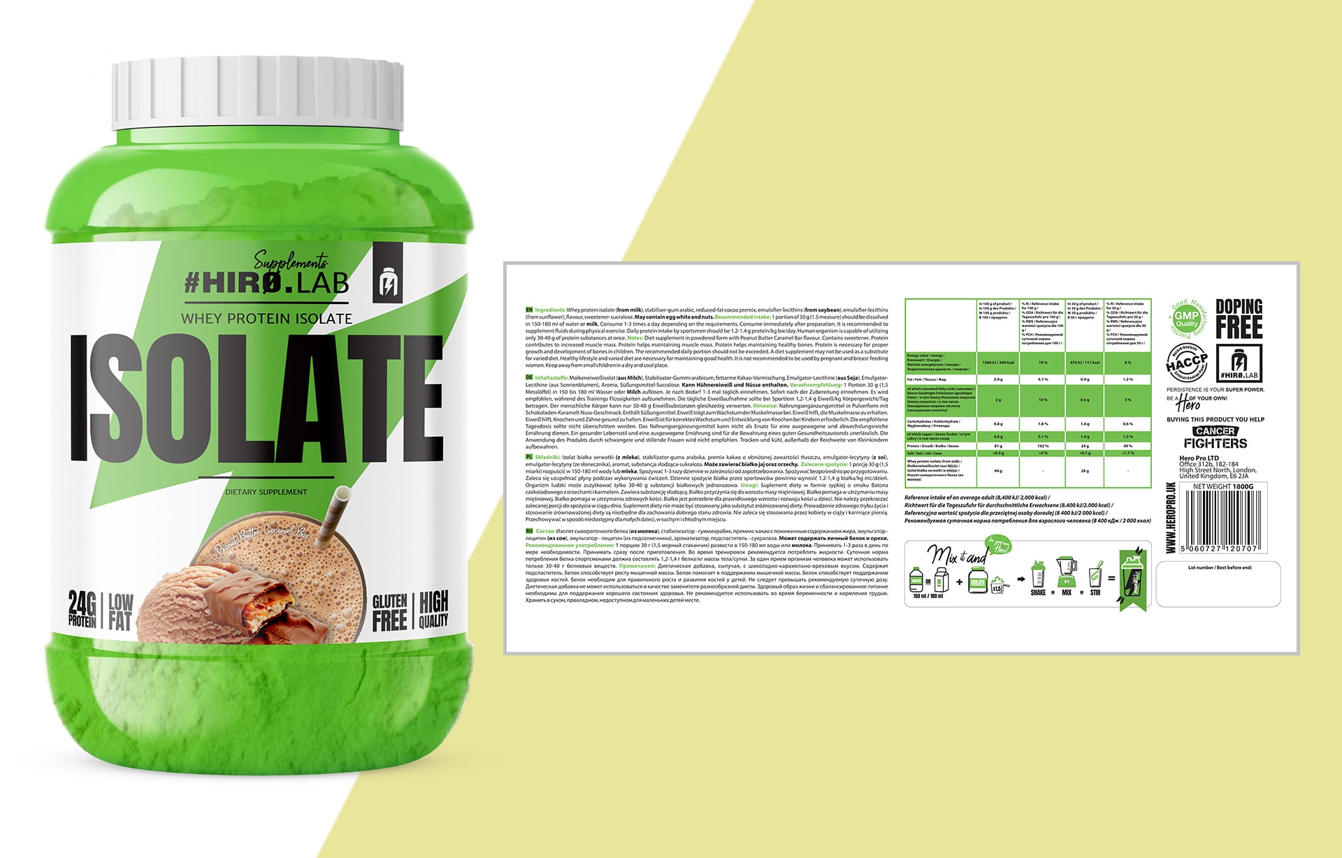 HIRO.LAB Whey Protein Isolate 1800g masa