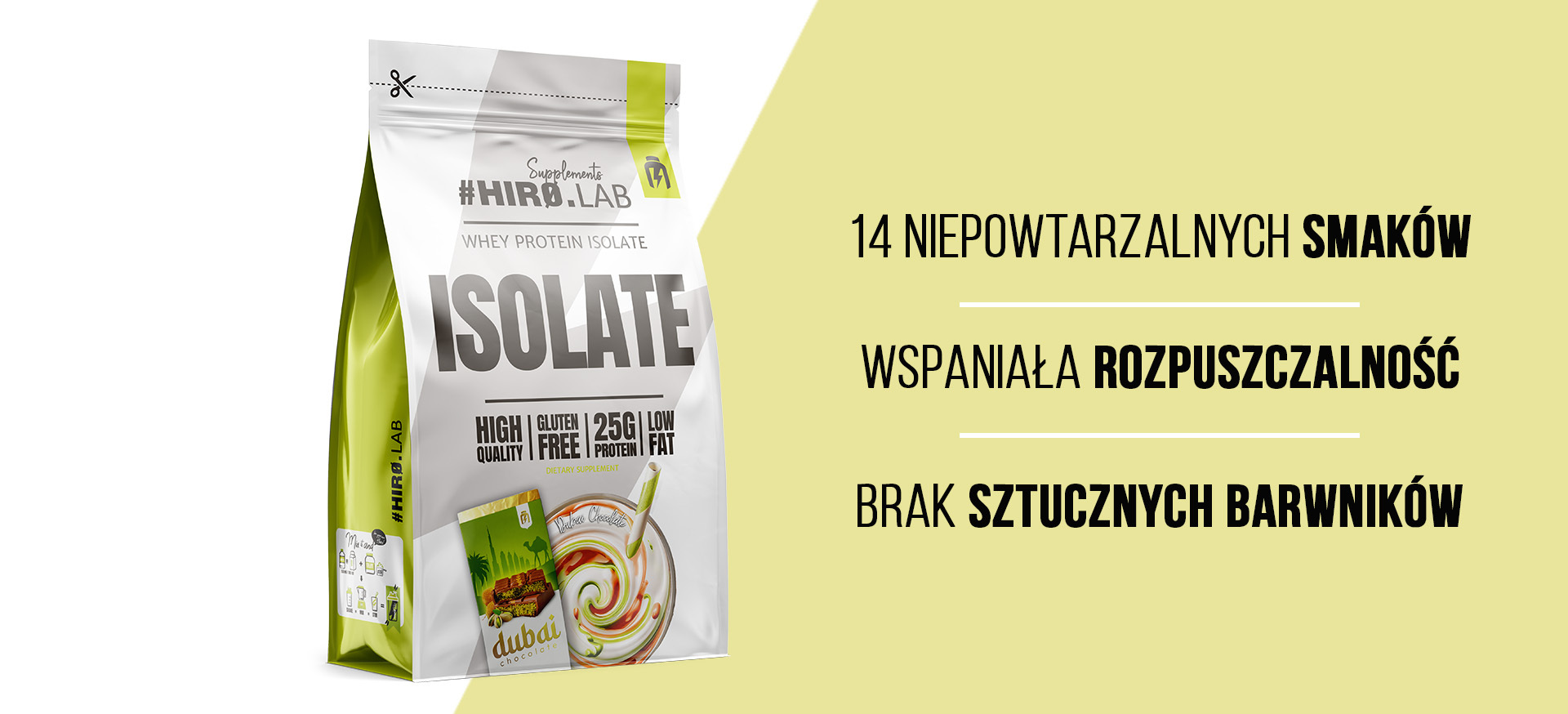 HIRO.LAB Whey Protein Isolate - 700g sklep_hirolab_isolate_700g_Dubai_Chocolate