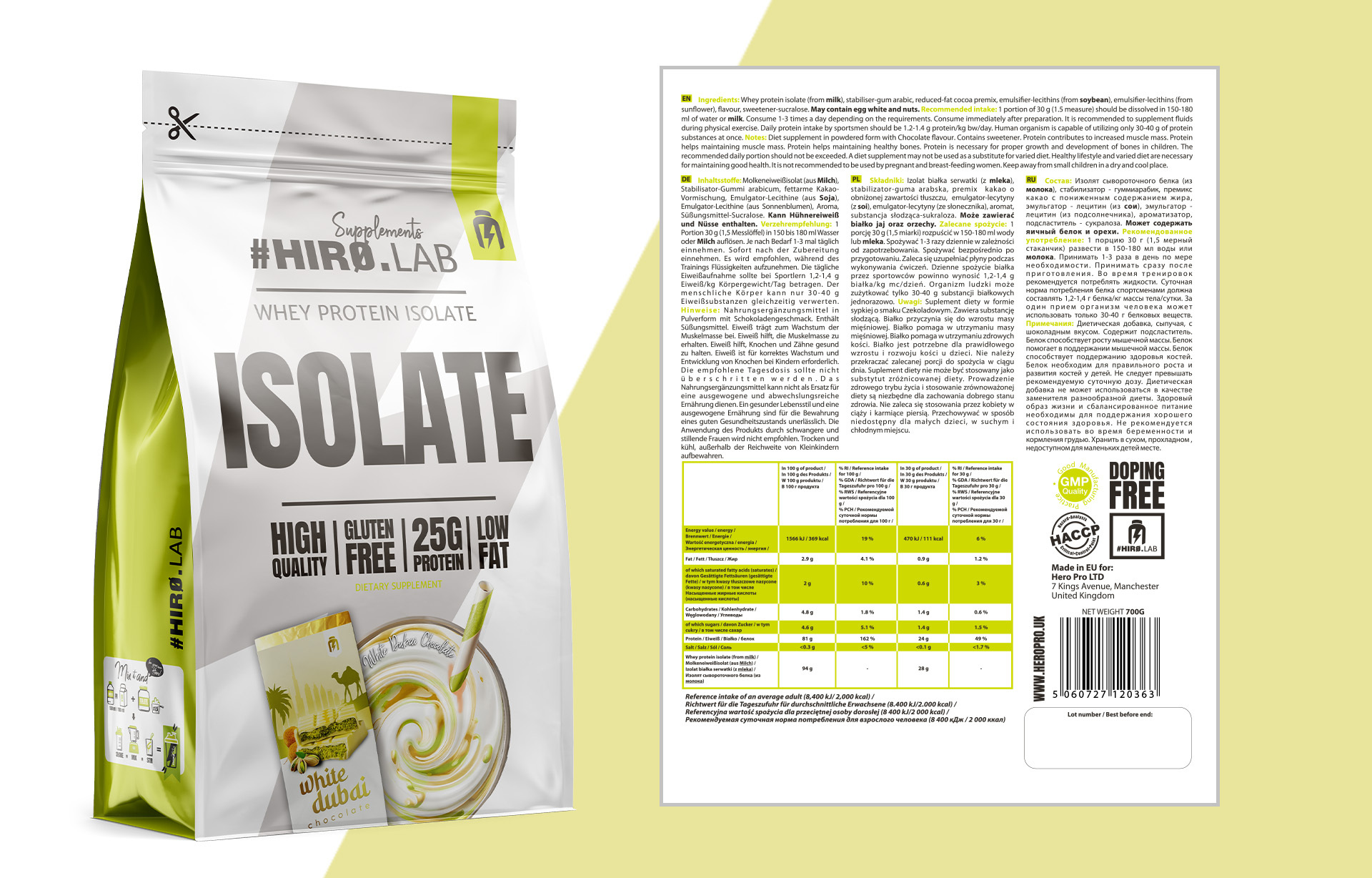 HIRO.LAB Whey Protein Isolate – 700 g sklep_hirolab_isolate_700g_Whitedubai_Chocolate_9