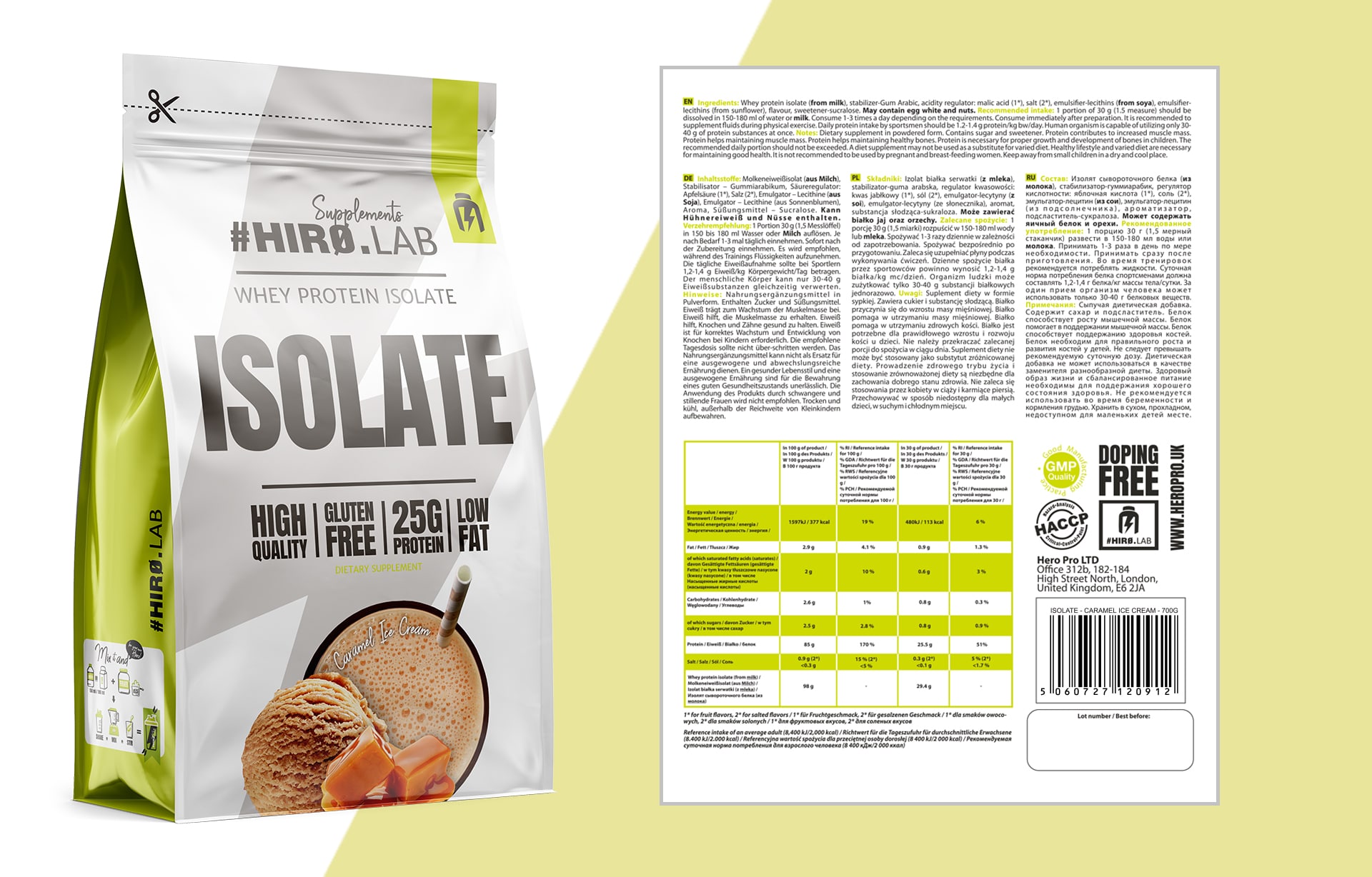 HIRO.LAB Whey Protein Isolate - 700g WHEY PROTEIN