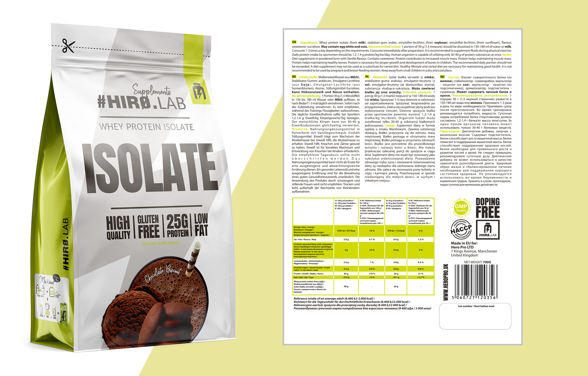 HIRO.LAB Whey Protein Isolate – 700 g