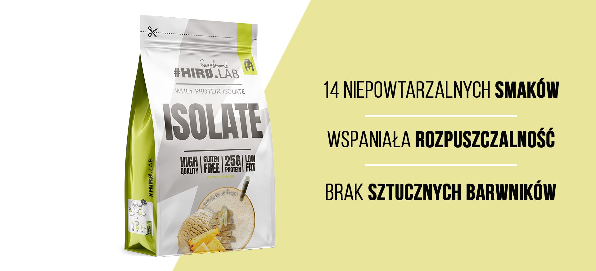 Molkeproteinisolat weiße Schokolade Ananas 700g