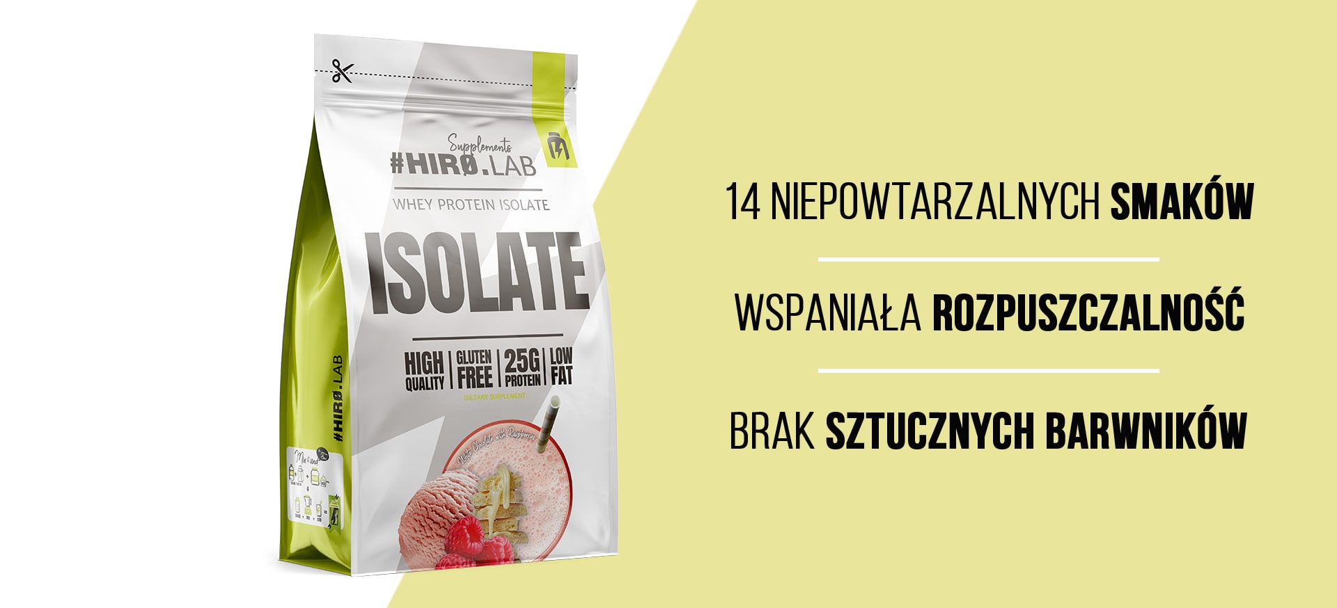 Molkeprotein-Isolat weiße Schokolade Himbeere 700g