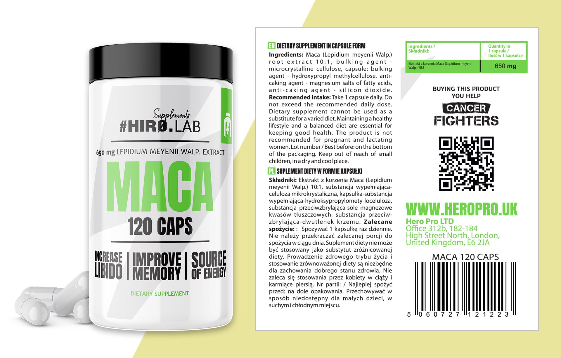 HIRO.LAB Maca - 120caps. Zutaten Anwendung Verwendung