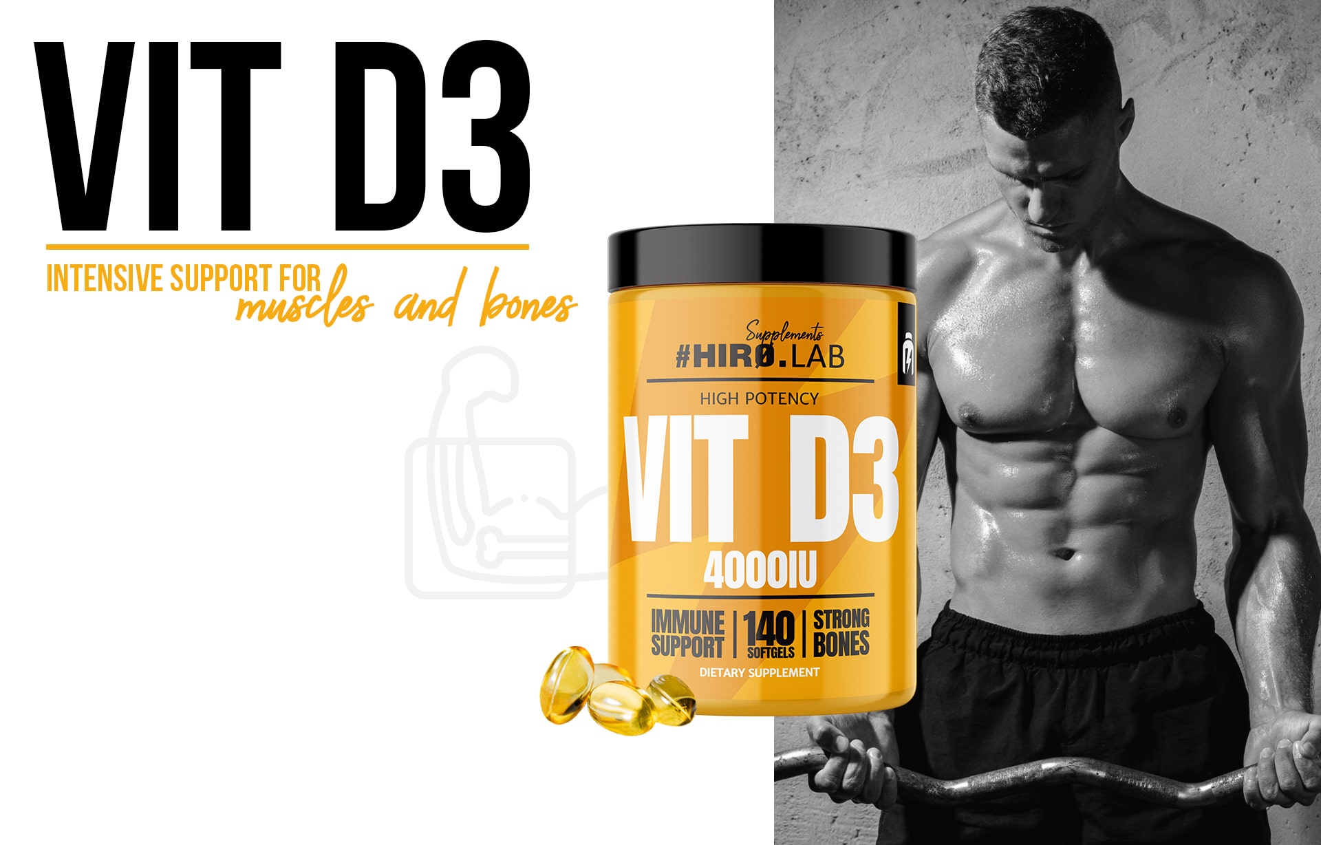 HIRO.LAB Vitamin D3 4000IU hohe Dosis