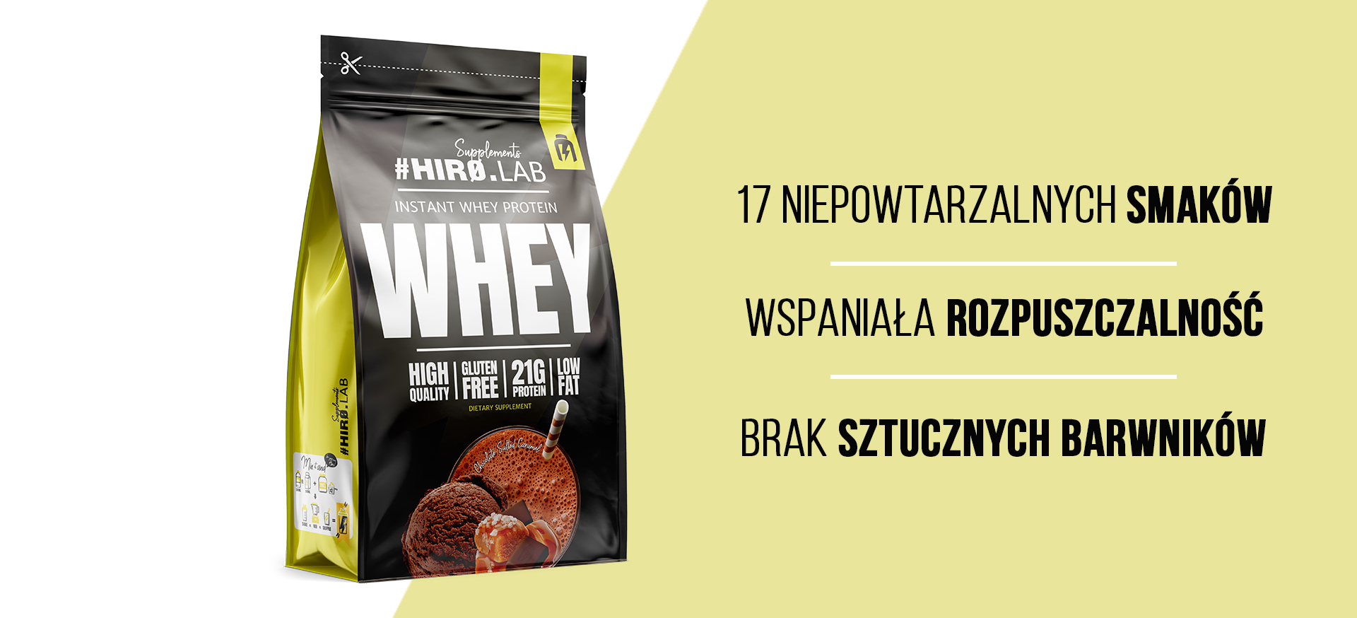 hiro.lab instant whey protein 750g chocolate salted caramel