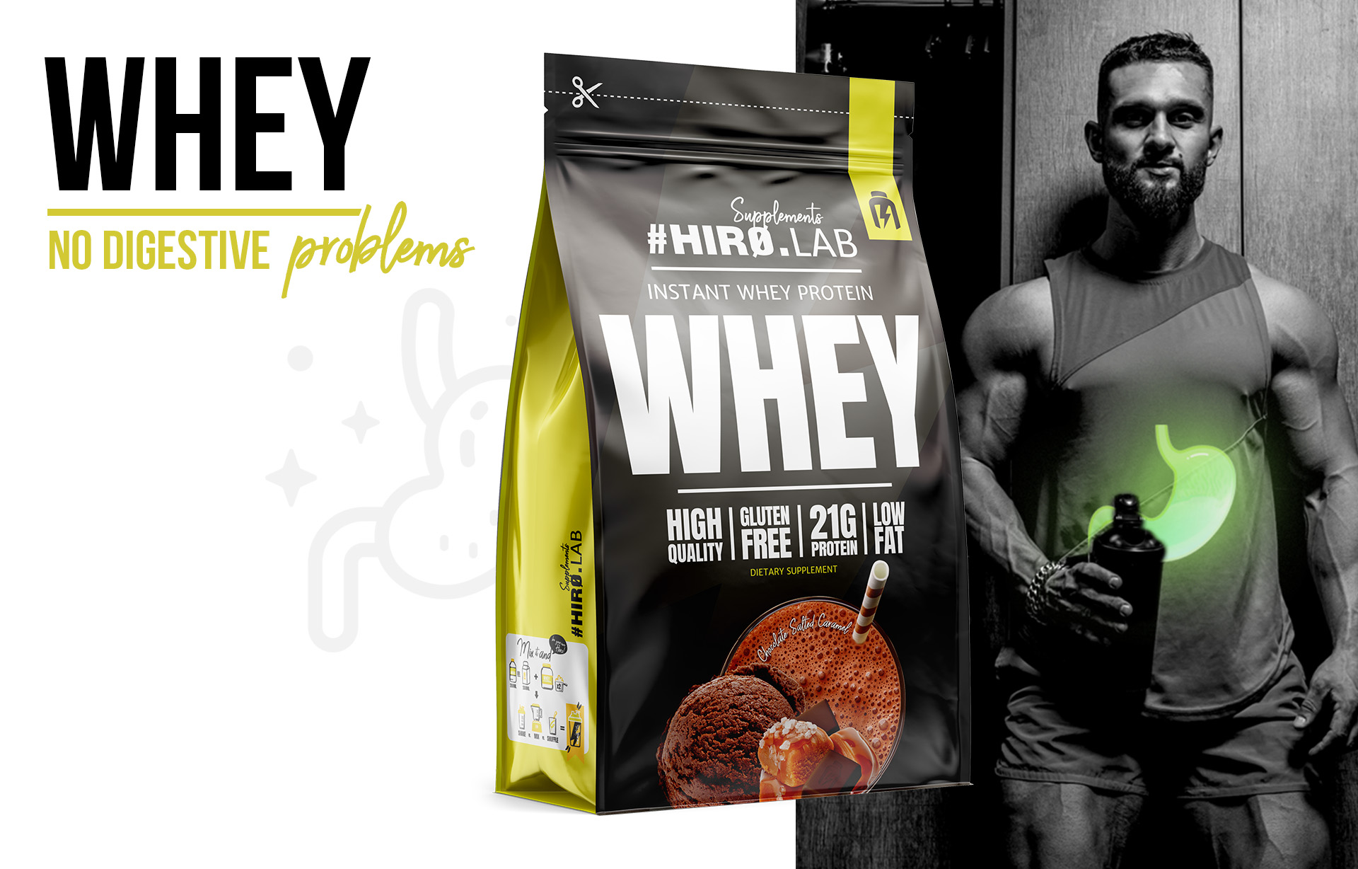 hiro.lab instant whey protein 750 g biscuit 