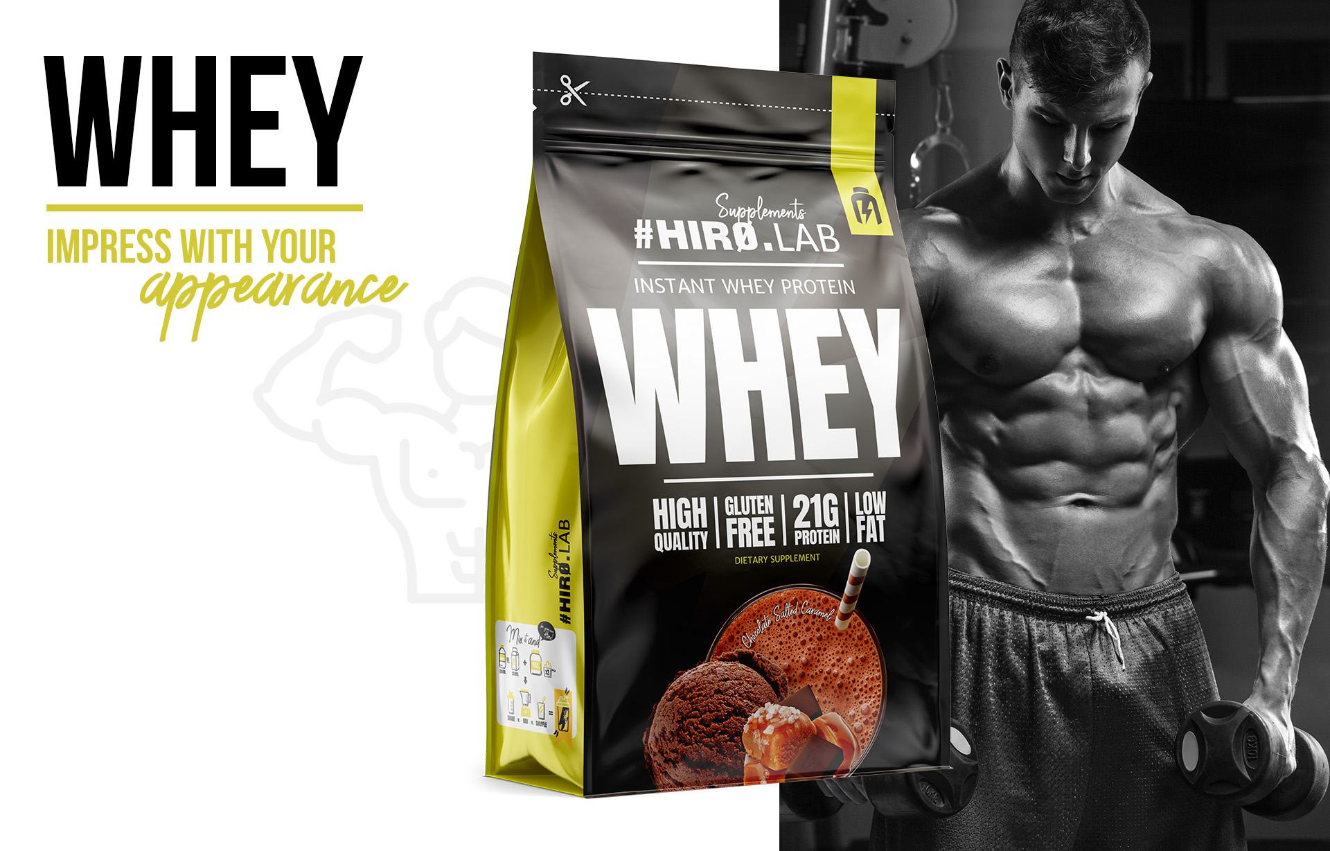hiro.lab instant whey protein 750 g biscuit 