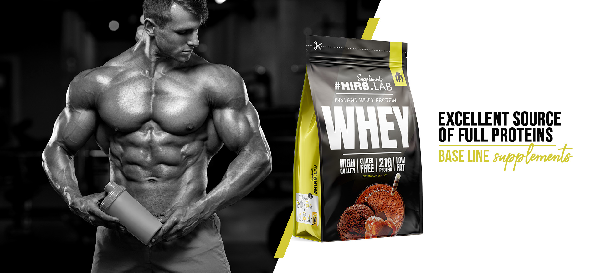 hiro.lab instant whey protein 750g chocolate salted caramel