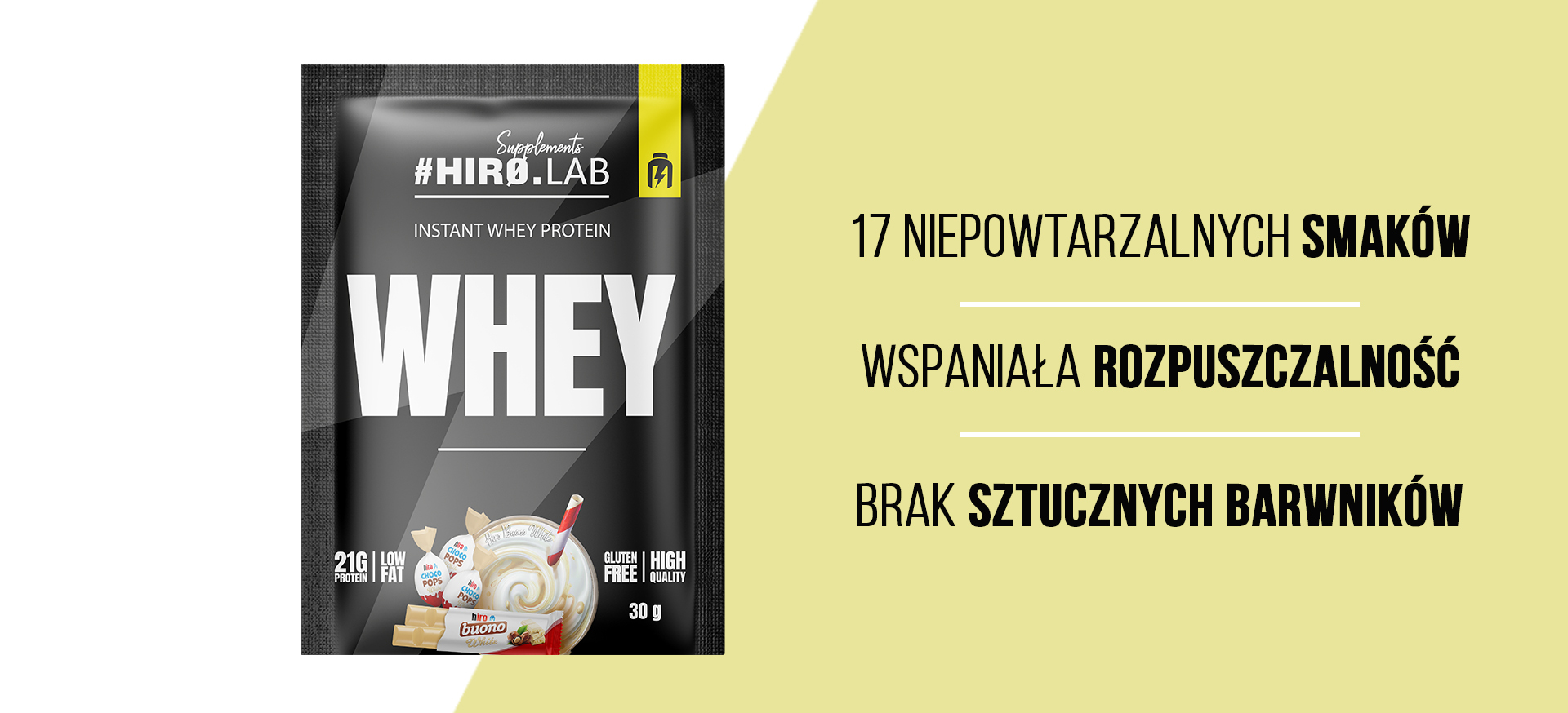 hirolab instant whey protein hiro buono white 30g