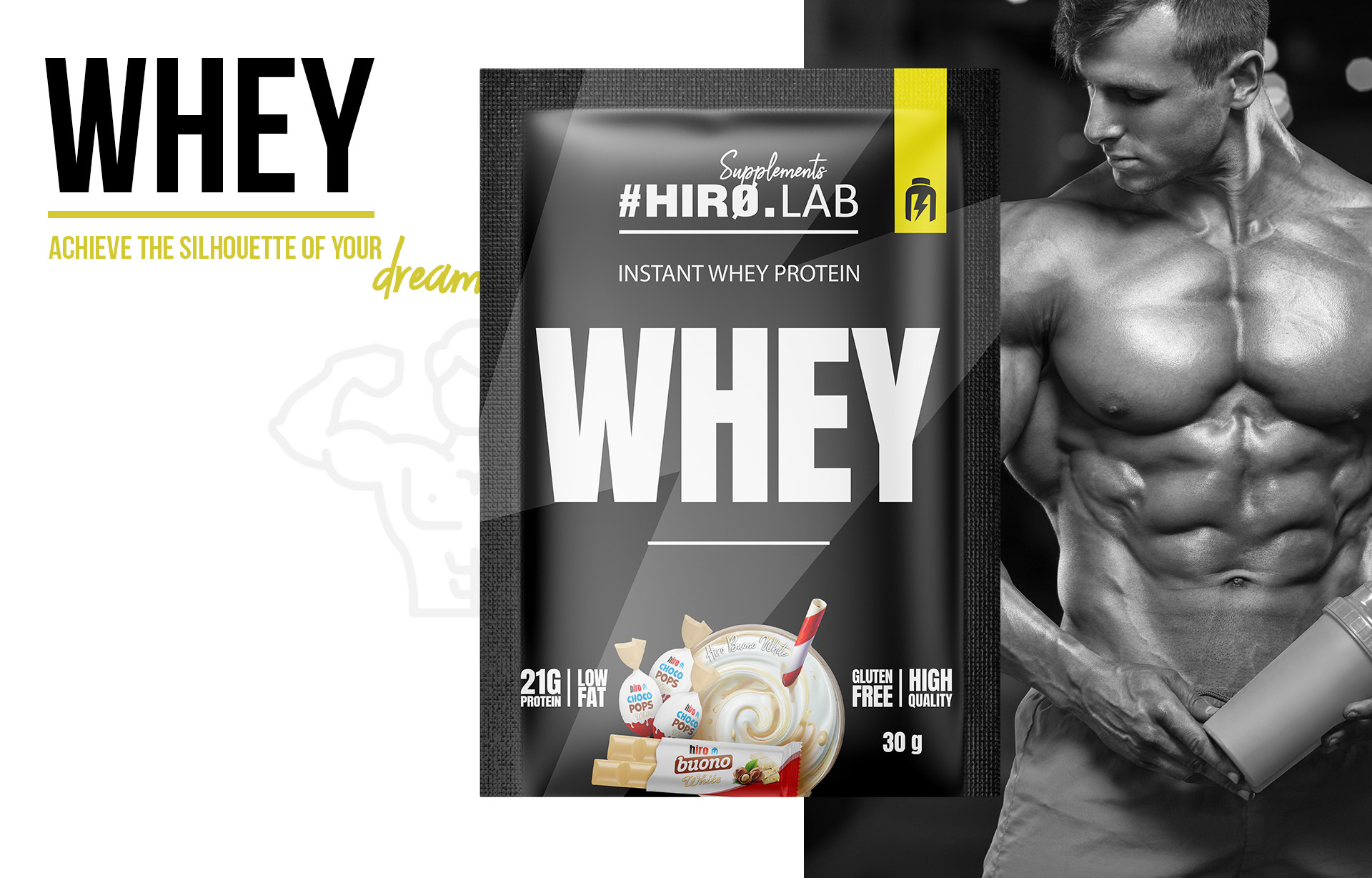 hirolab instant whey protein hiro buono white 30g