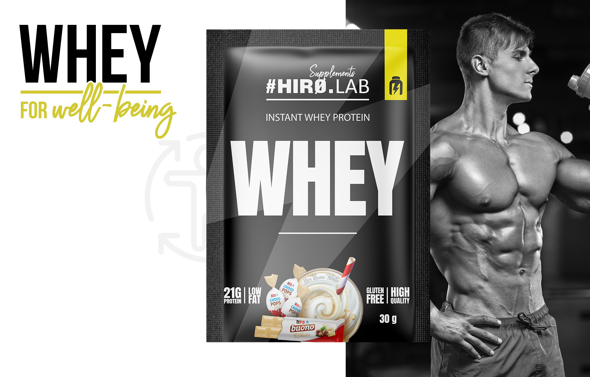 hirolab instant whey protein hiro buono white 30g