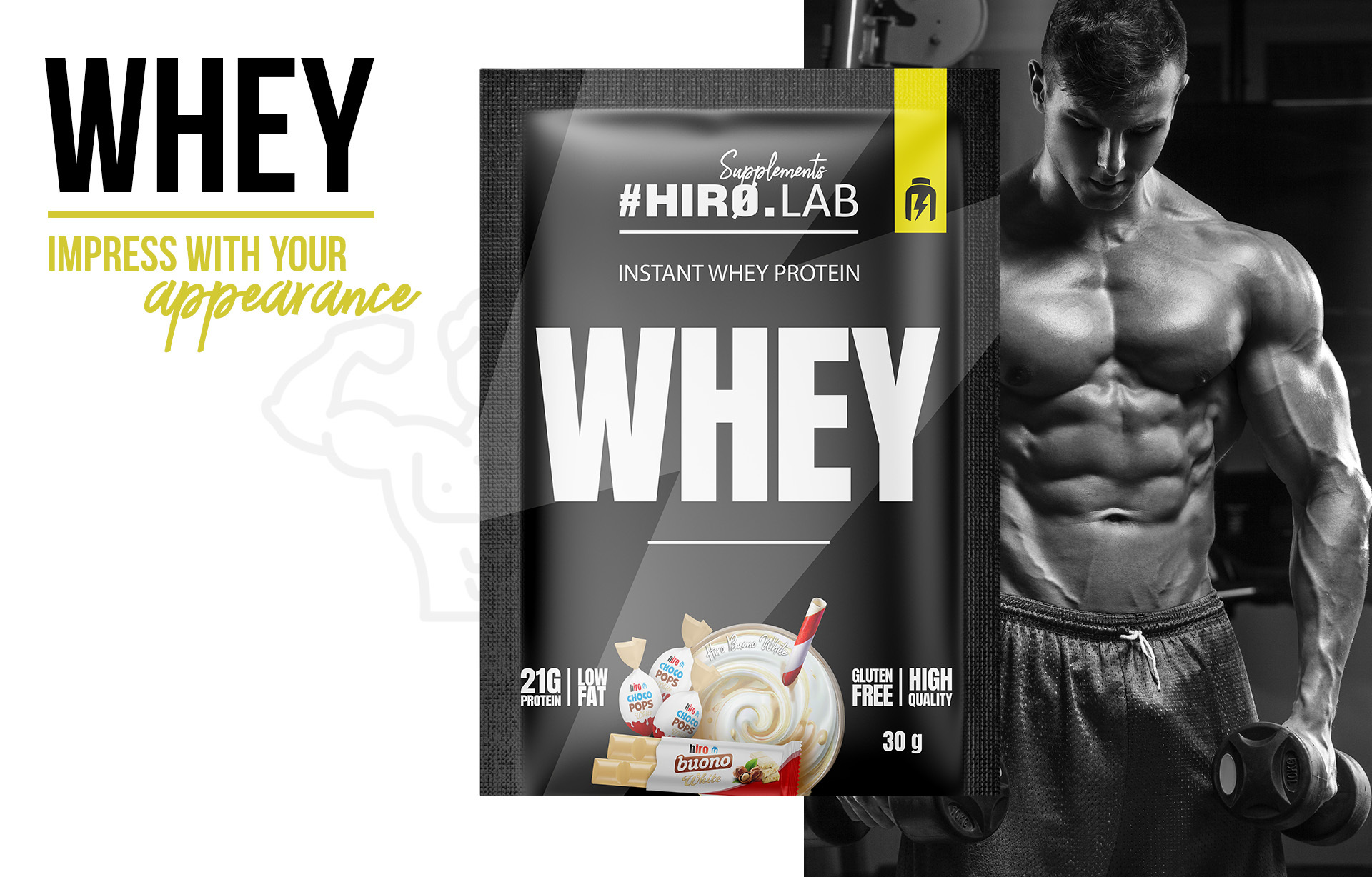hirolab instant whey protein hiro buono white 30g