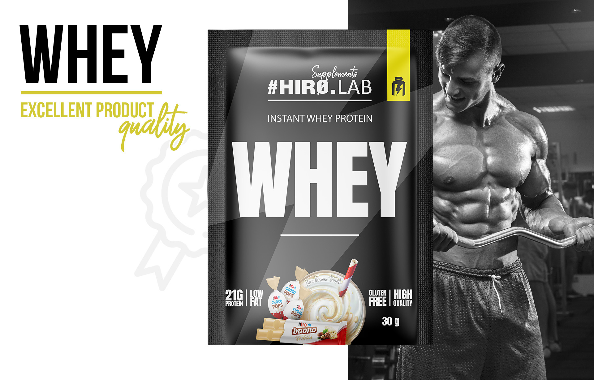hirolab instant whey protein hiro buono white 30g