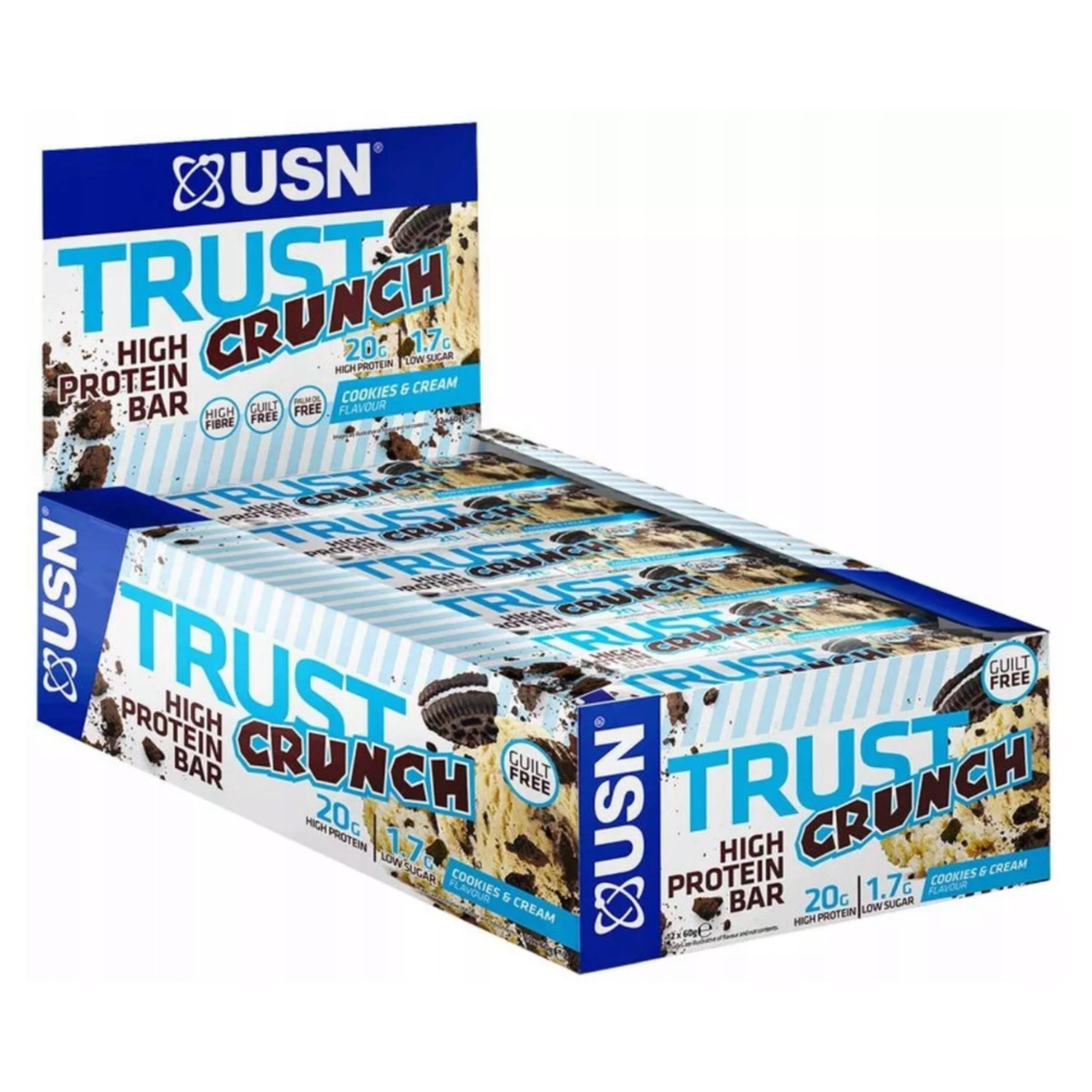 USN - Trust Crunch - 12x 60g - Kekse & Sahne trust_crunch_cookies_2560_x_2560