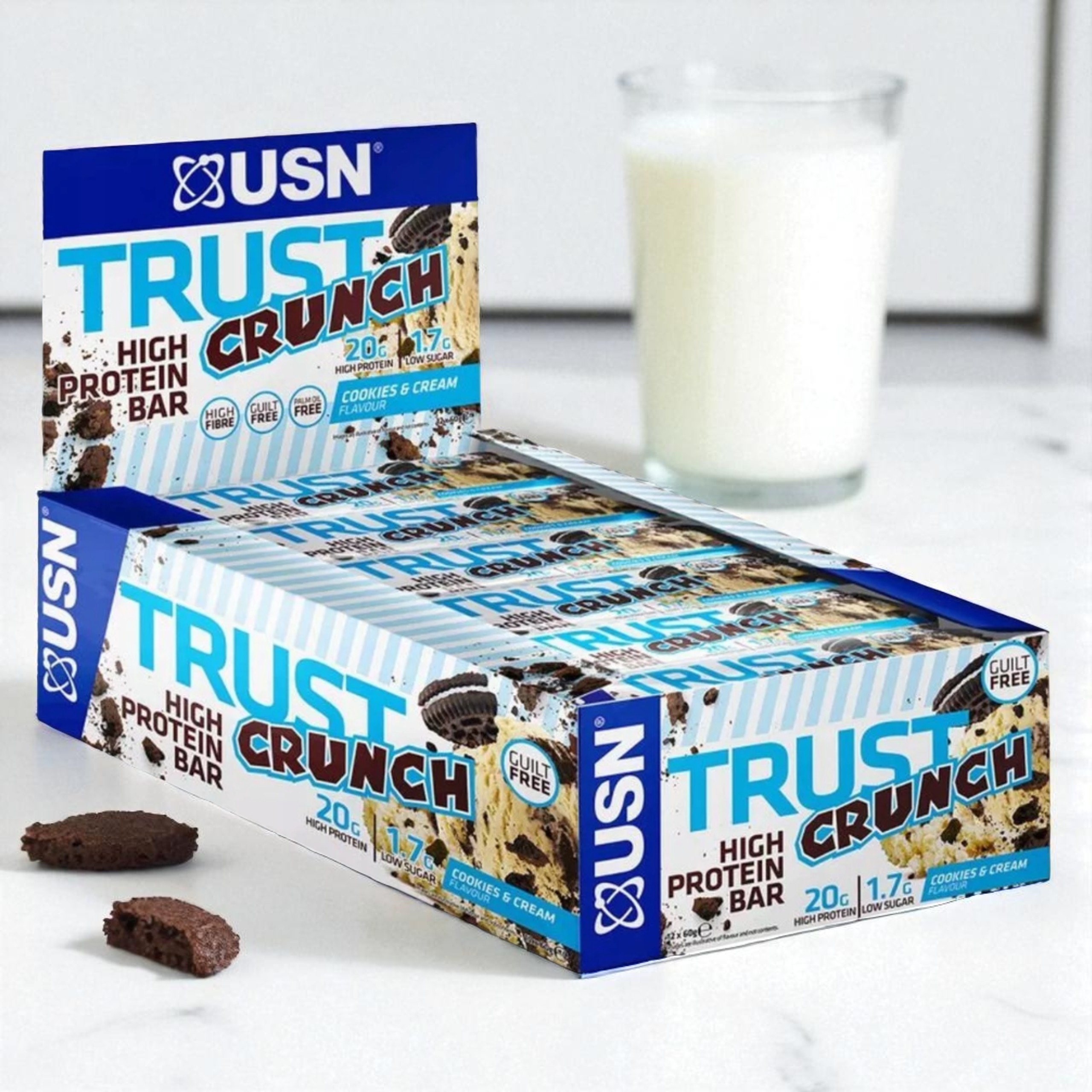 USN - Trust Crunch - 12x 60g - Kekse & Sahne trust_crunch_cookies_3_2560_x_2560