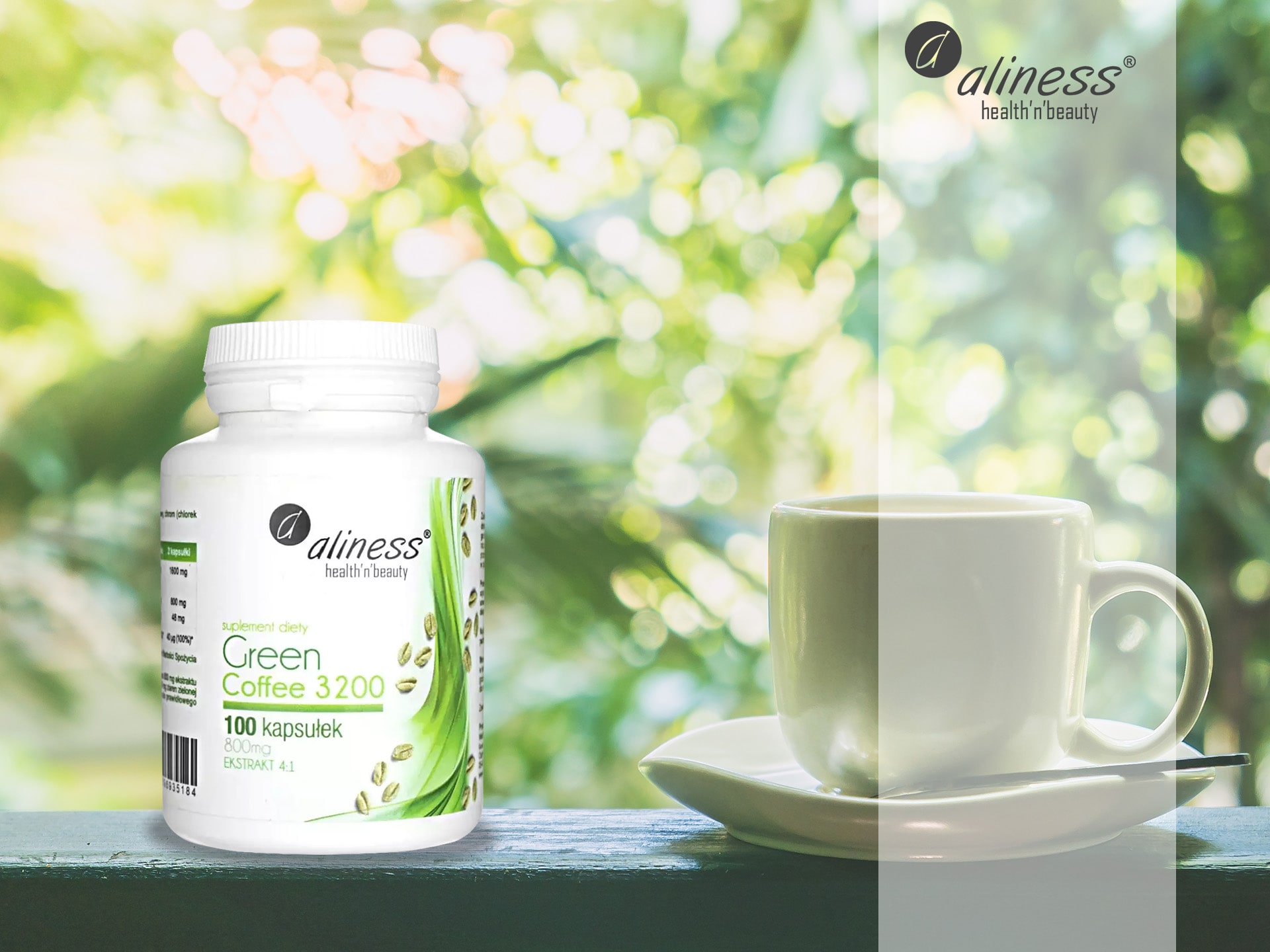 Aliness - Green Coffee 3200 - Extrakt aus grünen Kaffeebohnen