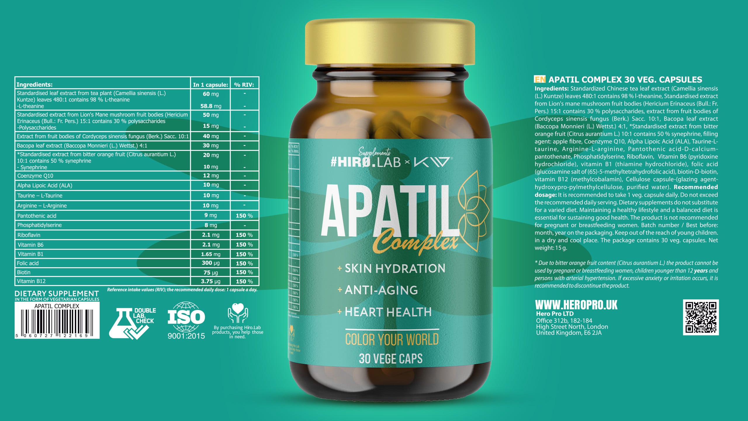 Hiro.Lab x Kamila Wybrańczyk - Apatil Complex - nawilżenie skóry, adaptogeny