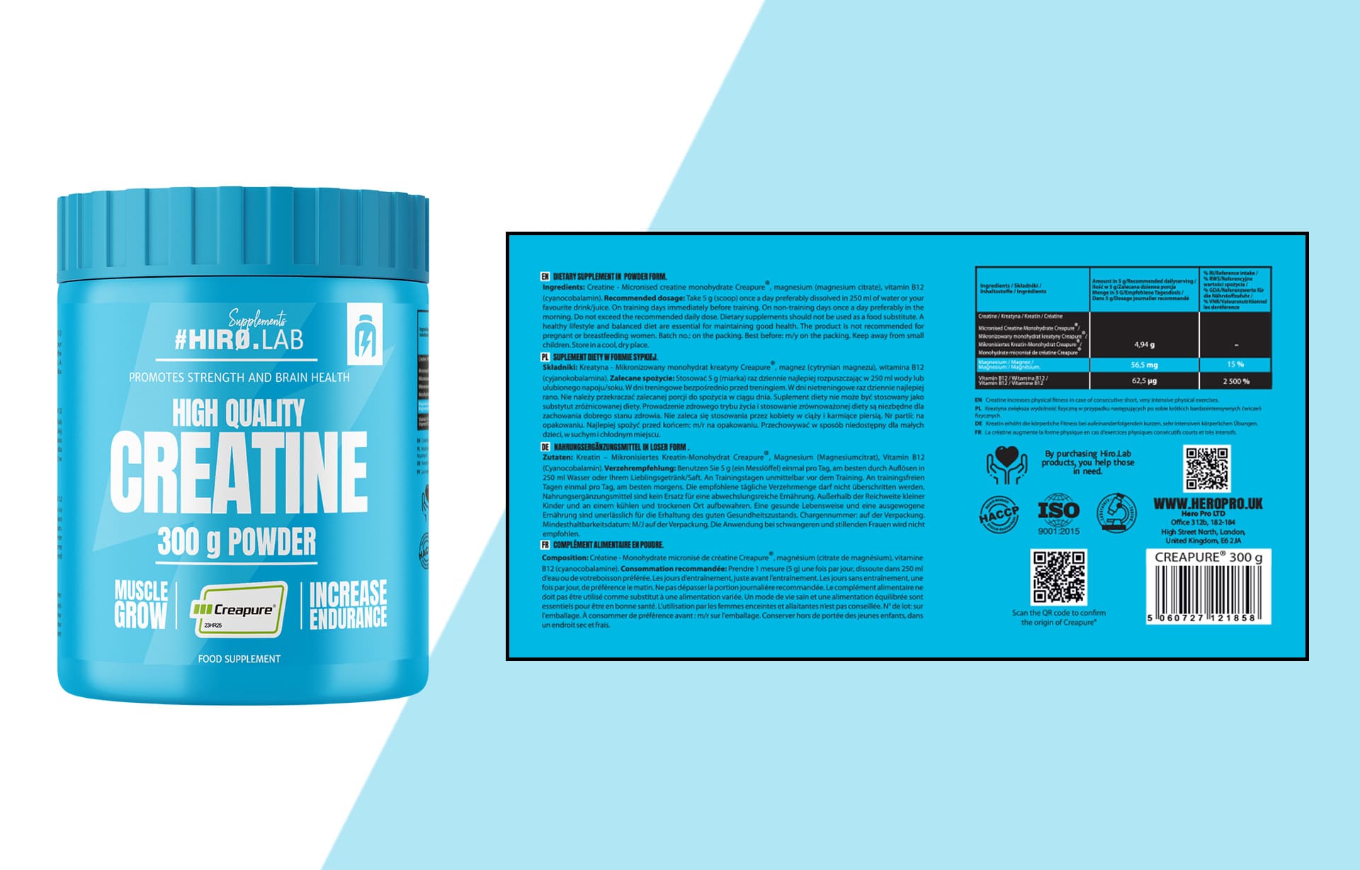 Hiro.Lab - Creapure - patentierter Kreatin-Monohydrat 200 MESH
