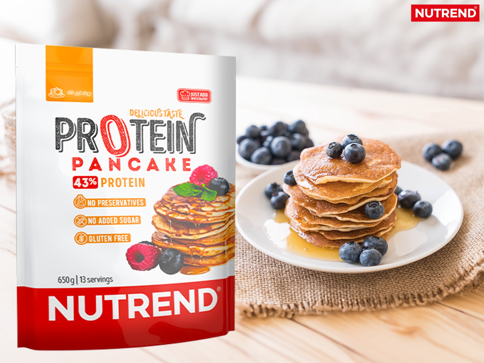 Nutrend - gebrauchsfertige Mischung für Schokoladenproteinpfannkuchen