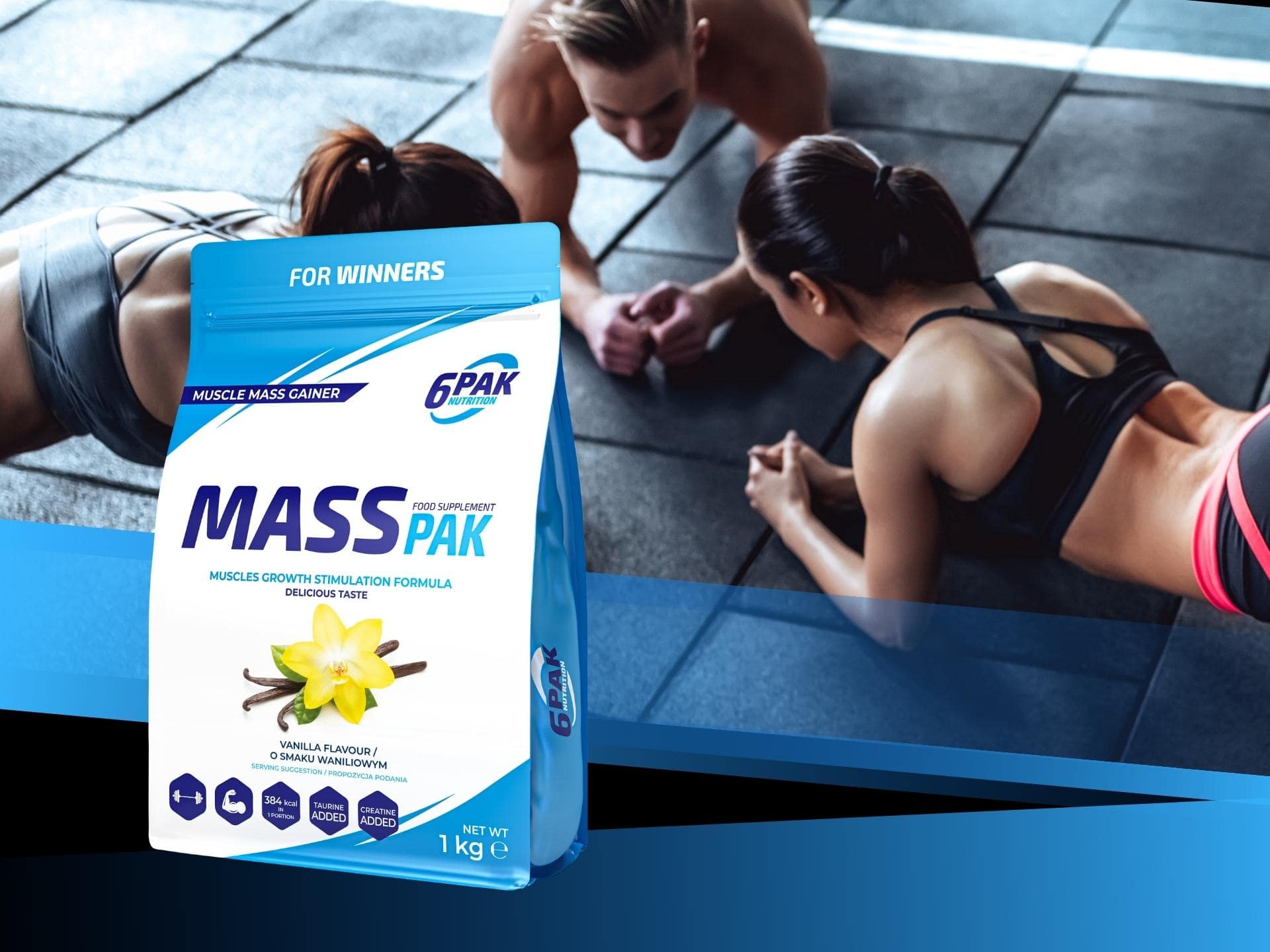 Kohlenhydrat-Eiweiß-Nahrungsergänzung - MassPak - 1000g