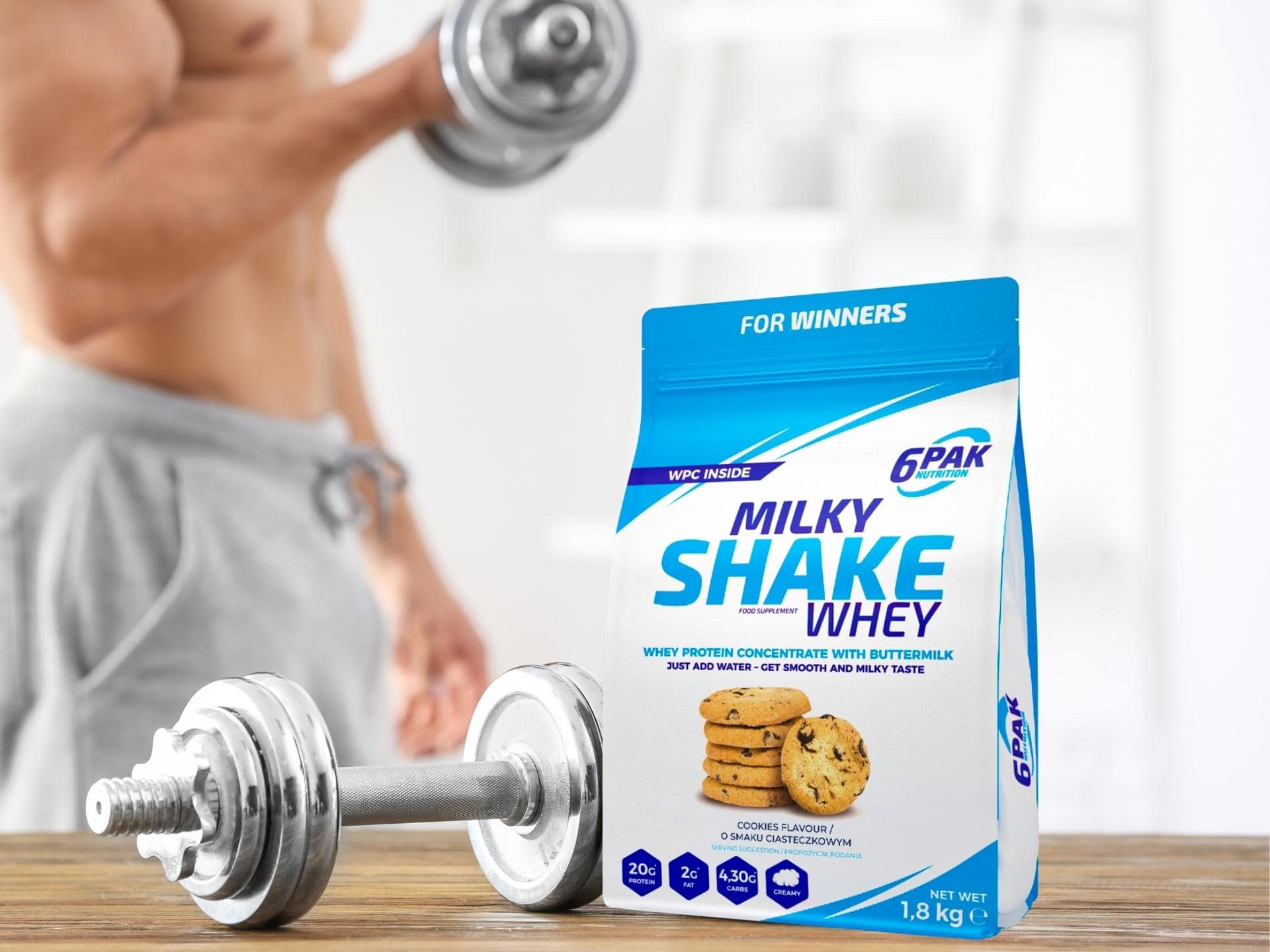 Konzentrat Molkenproteins - 6Pak Nutrition - mit Buttermilchzusatz