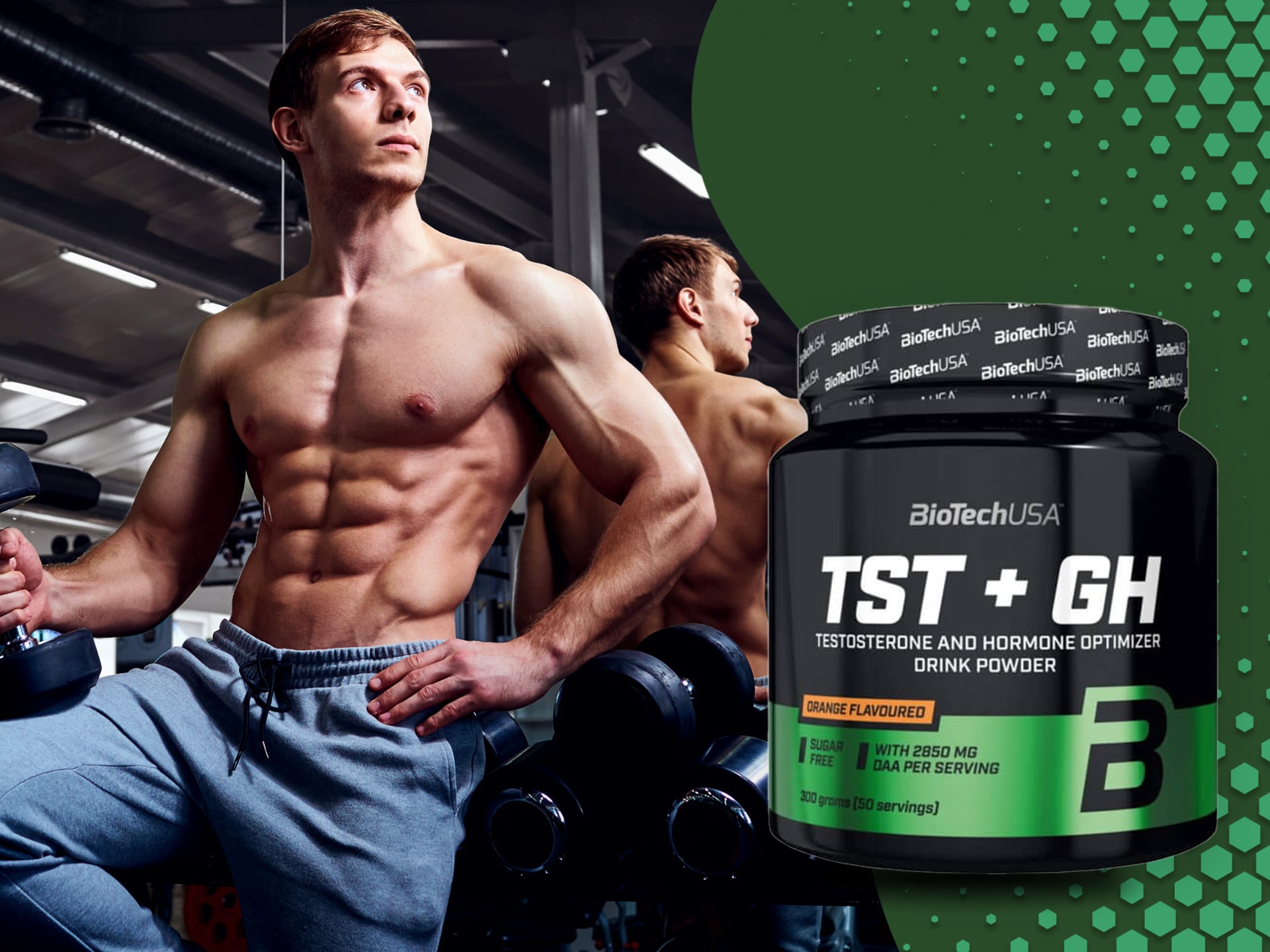BioTech USA - Testosteron-Booster - TST + GH - 300g - Orange